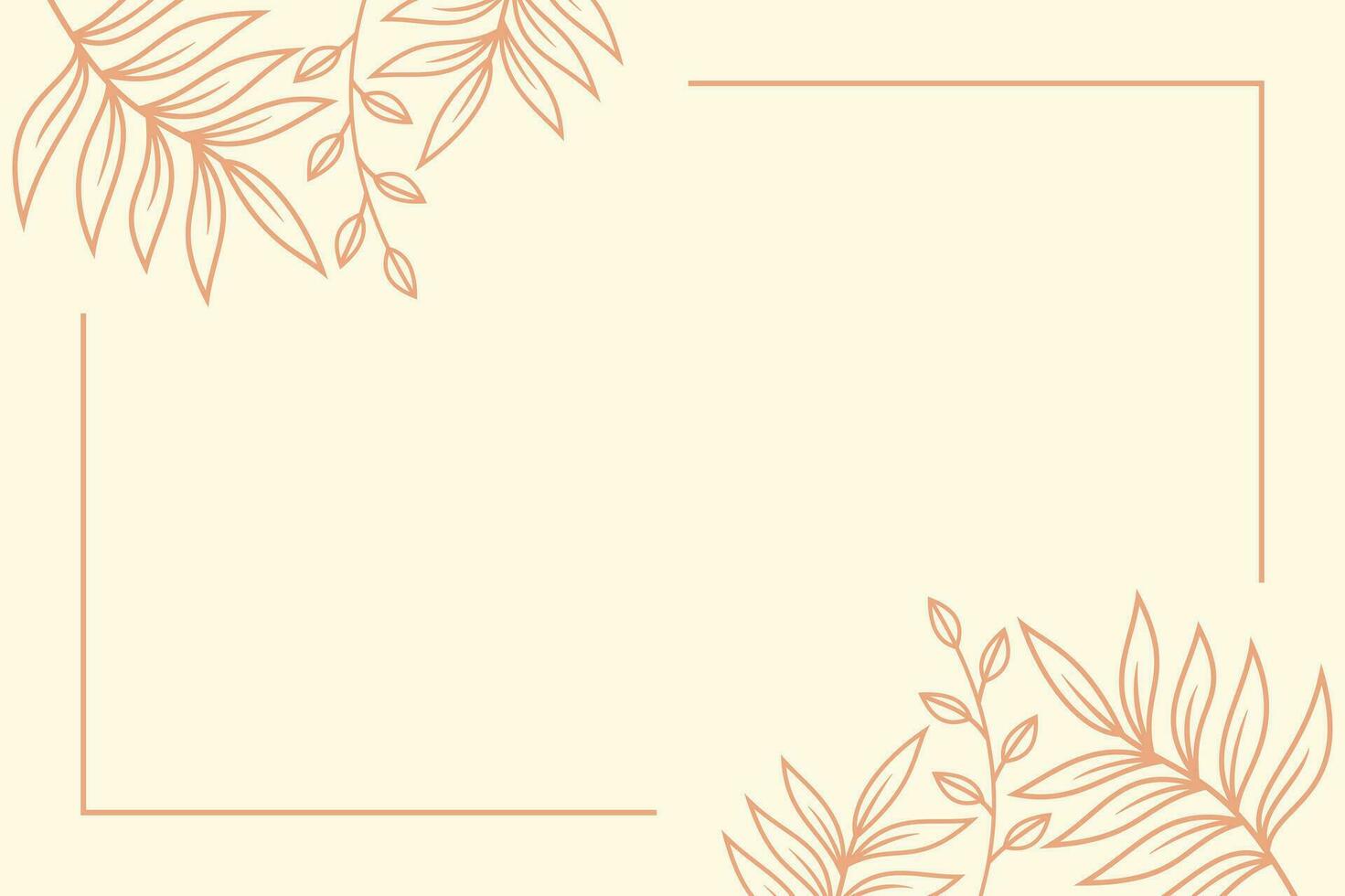 Illustration Vector Graphic of Aesthetic Background Template with Luxury Frame in Nature Theme. Simple and Minimalist Background Template.