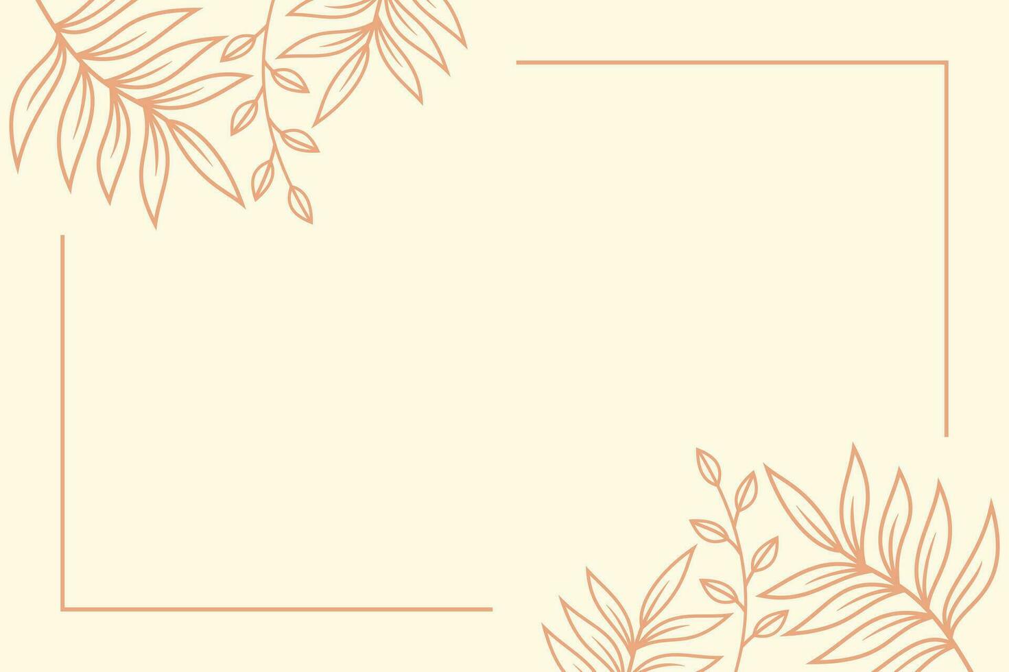 Illustration Vector Graphic of Aesthetic Background Template with Luxury Frame in Nature Theme. Simple and Minimalist Background Template.