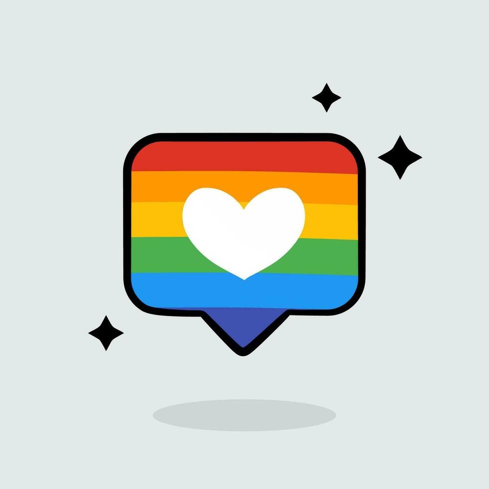 A heart icon with a white heart on it - LGBTQIAP vector