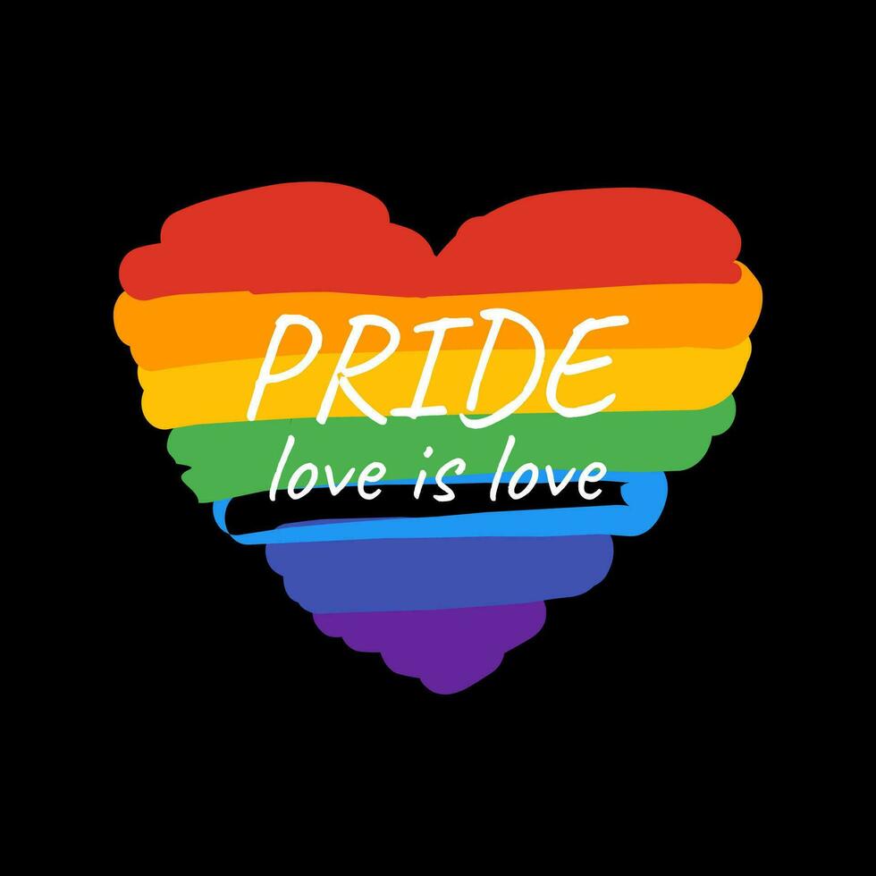 A heart with the word pride on it - LGBTQIAP vector