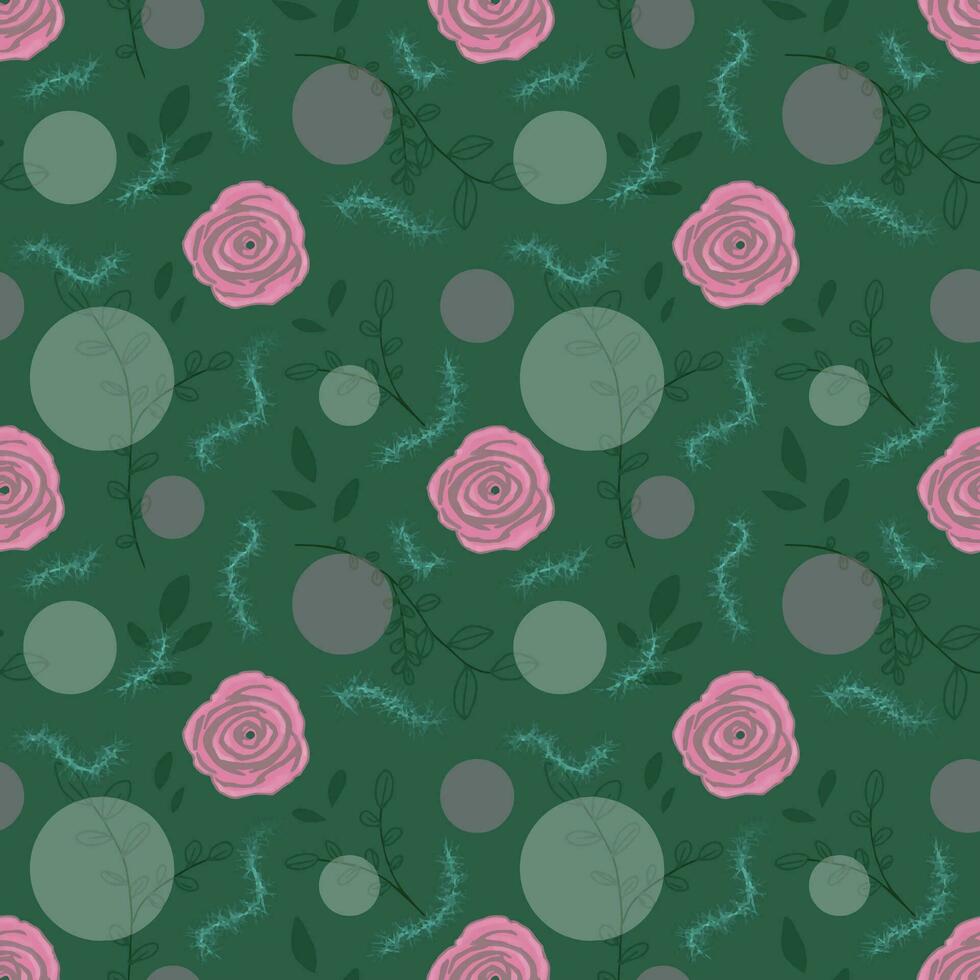 Rose Flower vector art seamless pattern