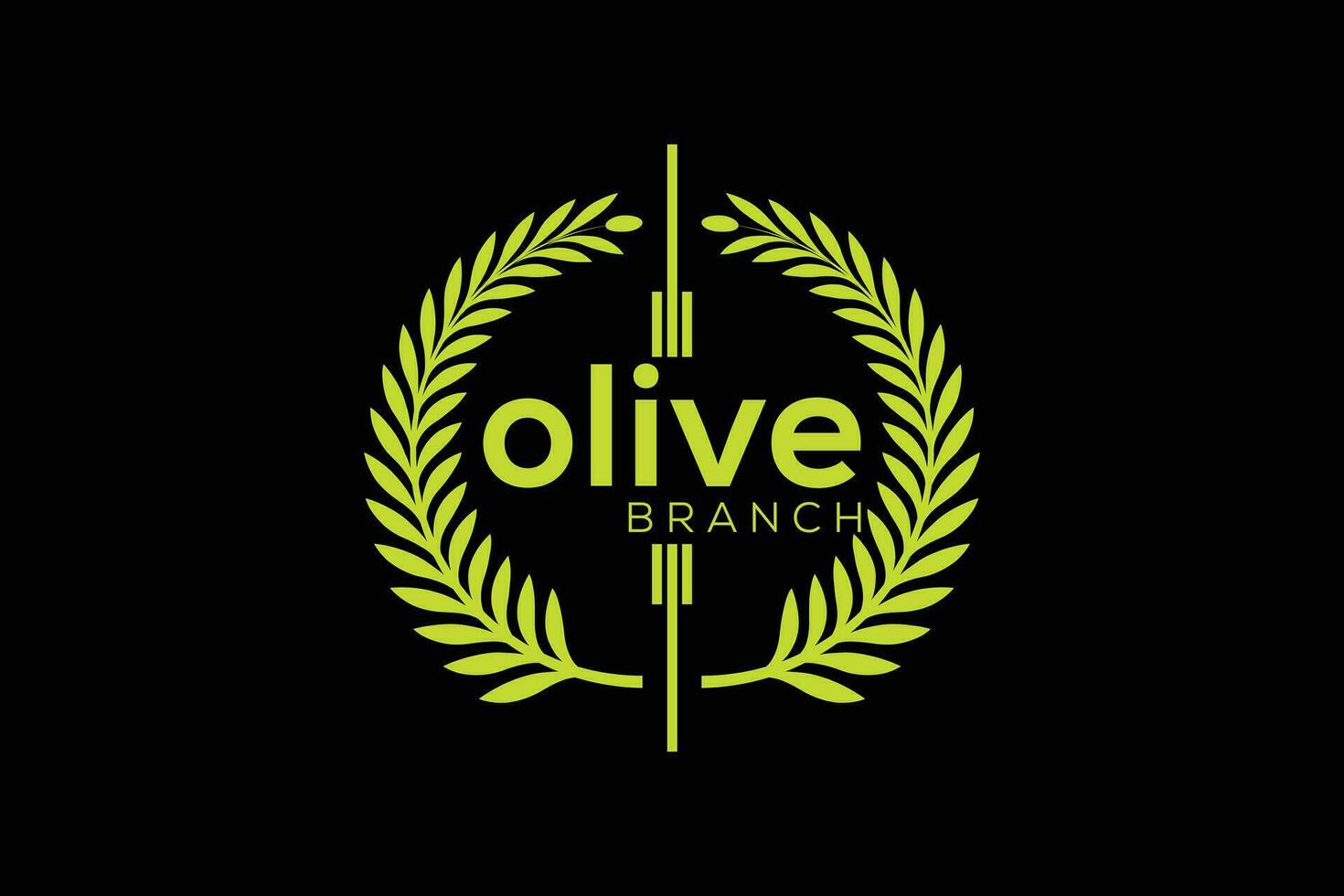 Minimal and Professional olive branch logo design vector template