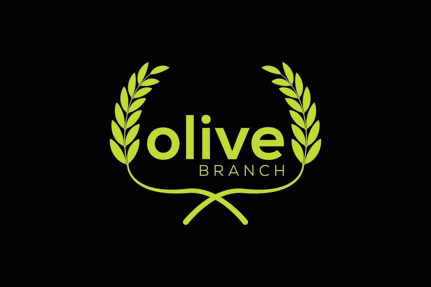 Minimal and Professional olive branch logo design vector template