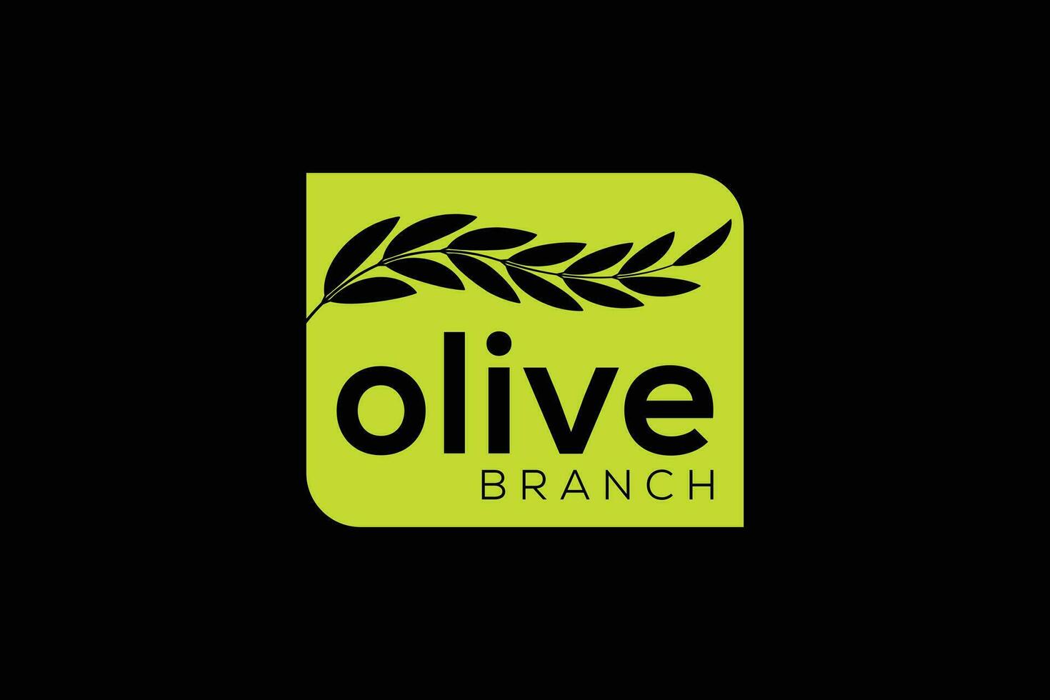 Minimal and Professional olive branch logo design vector template