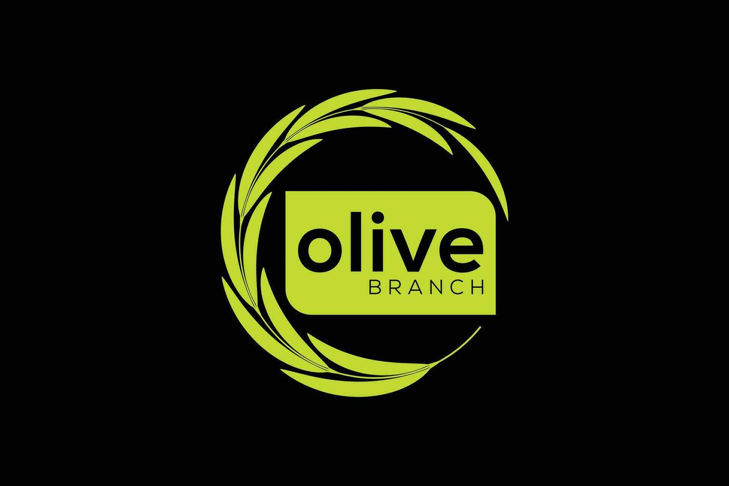 Minimal and Professional olive branch logo design vector template