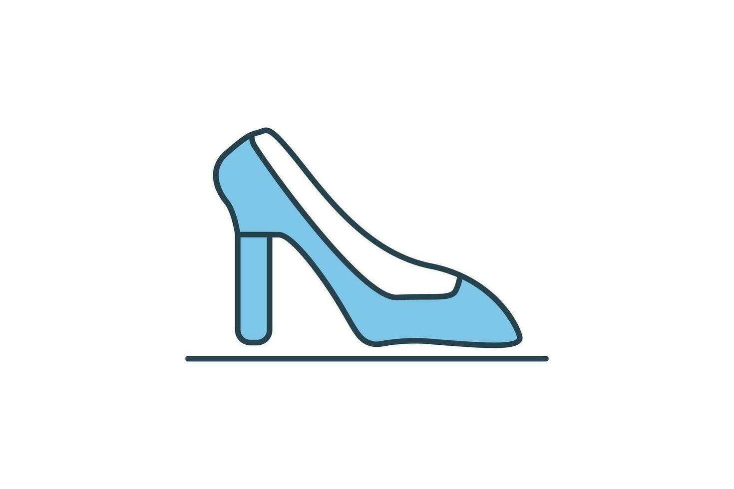 High Heels Icon. Icon related to clothes icon set. flat line icon style. Simple vector design editable