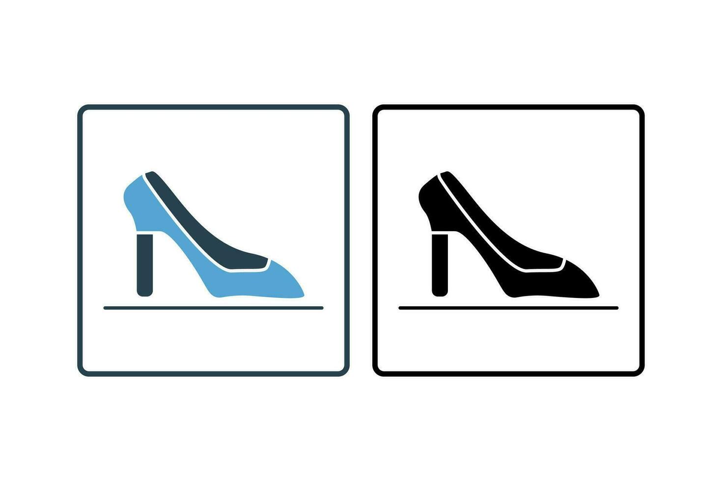 High Heels Icon. Icon related to clothes icon set. solid icon style. Simple vector design editable