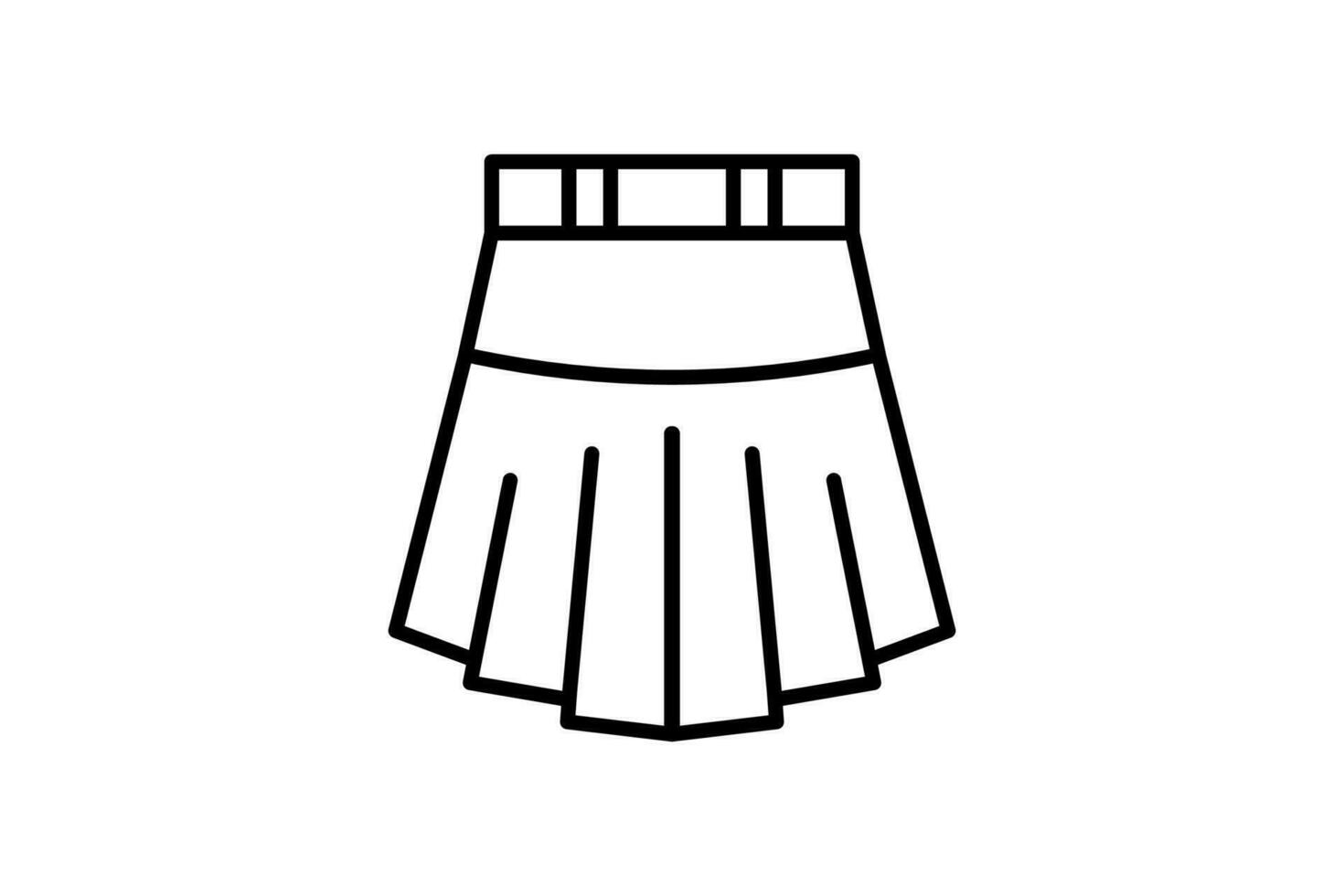 falda icono. icono relacionado a ropa icono colocar. línea icono estilo. sencillo vector diseño editable