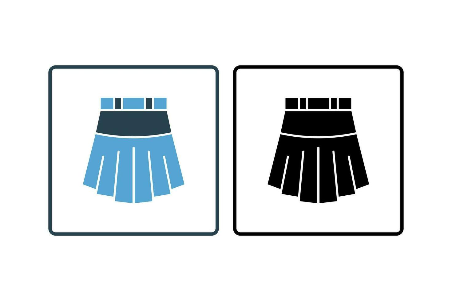 falda icono. icono relacionado a ropa icono colocar. sólido icono estilo. sencillo vector diseño editable
