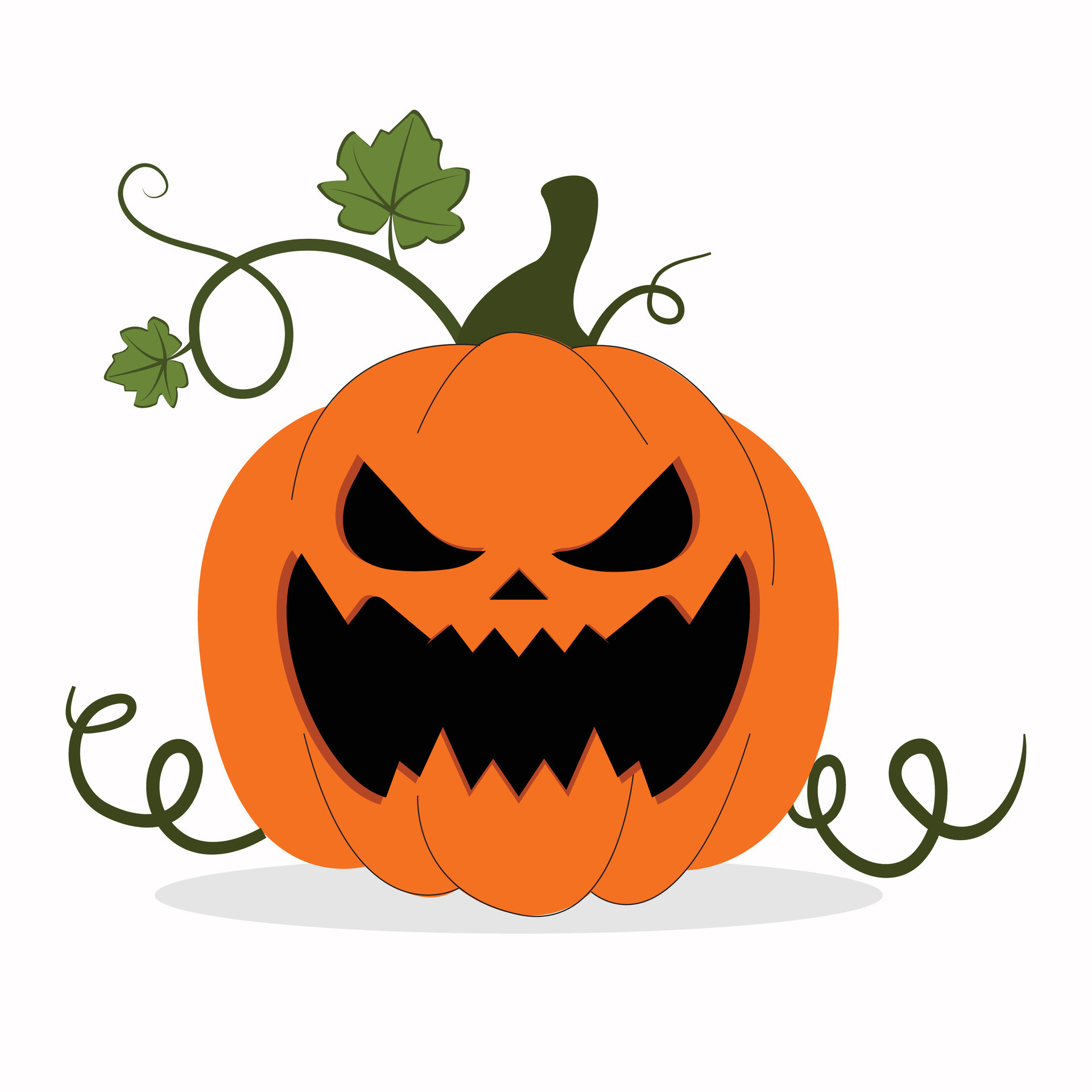 Scary Halloween Pumpkin Vector Art PNG Images