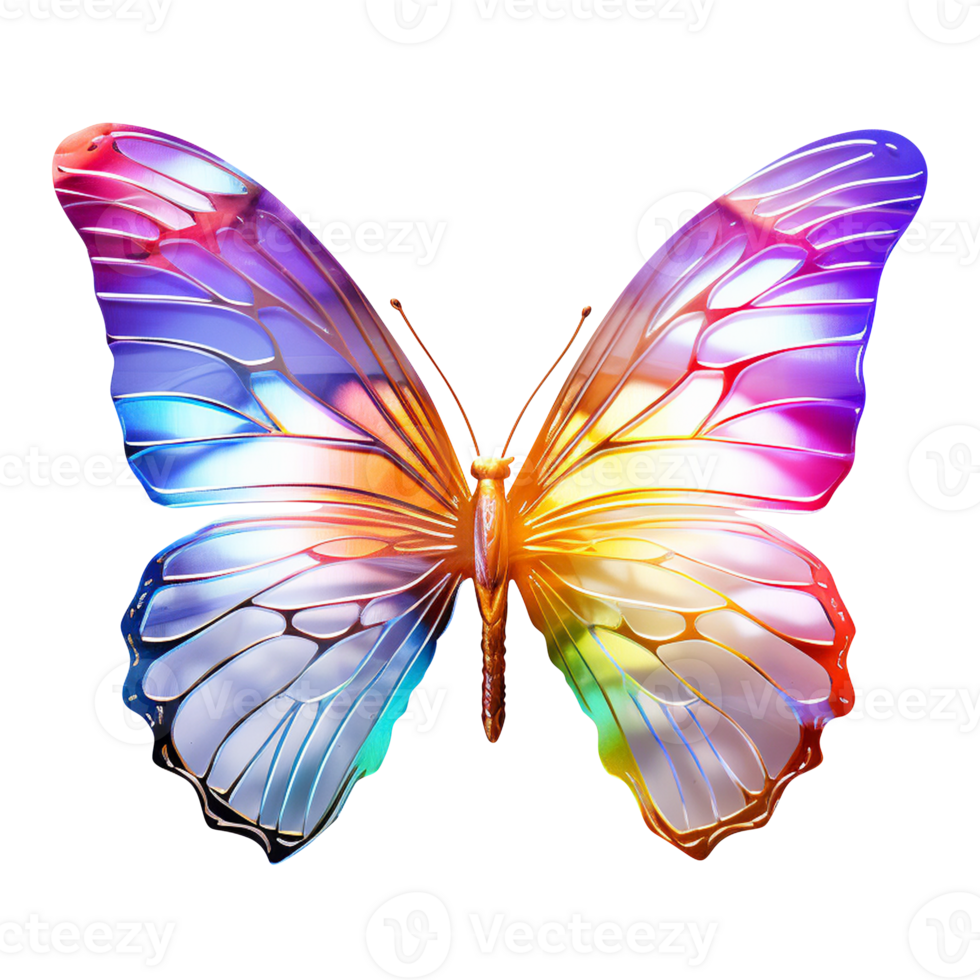 Colorful butterfly colorful white background ai generated png