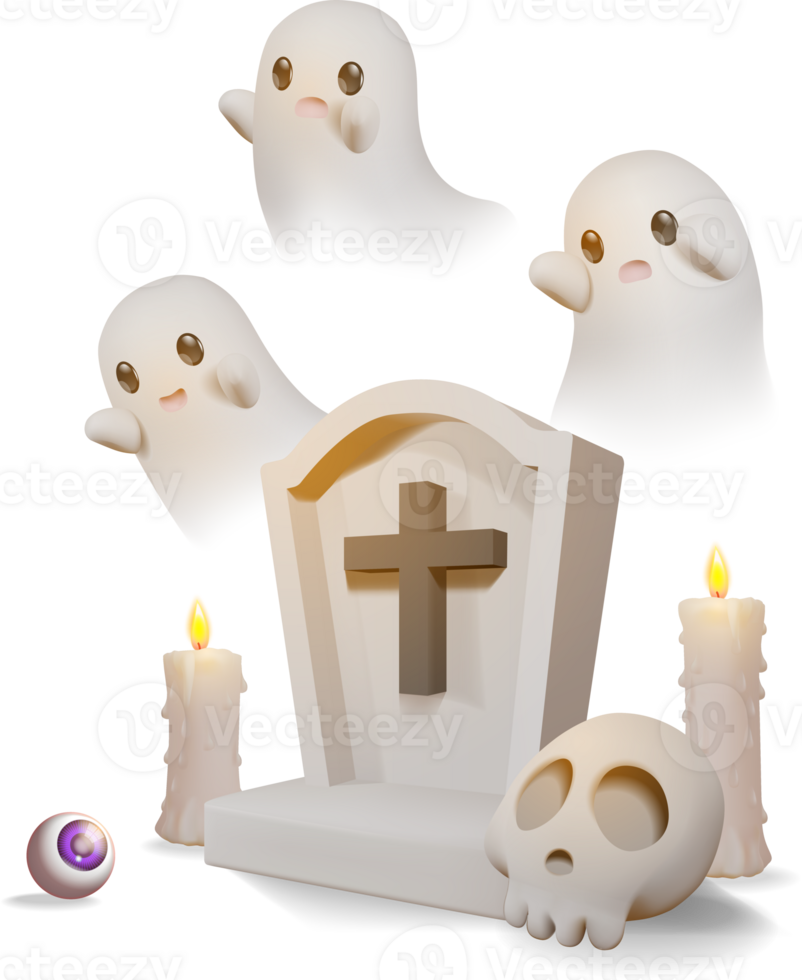 halloween geest illustratie voor kaart, poster, partij, uitverkoop png