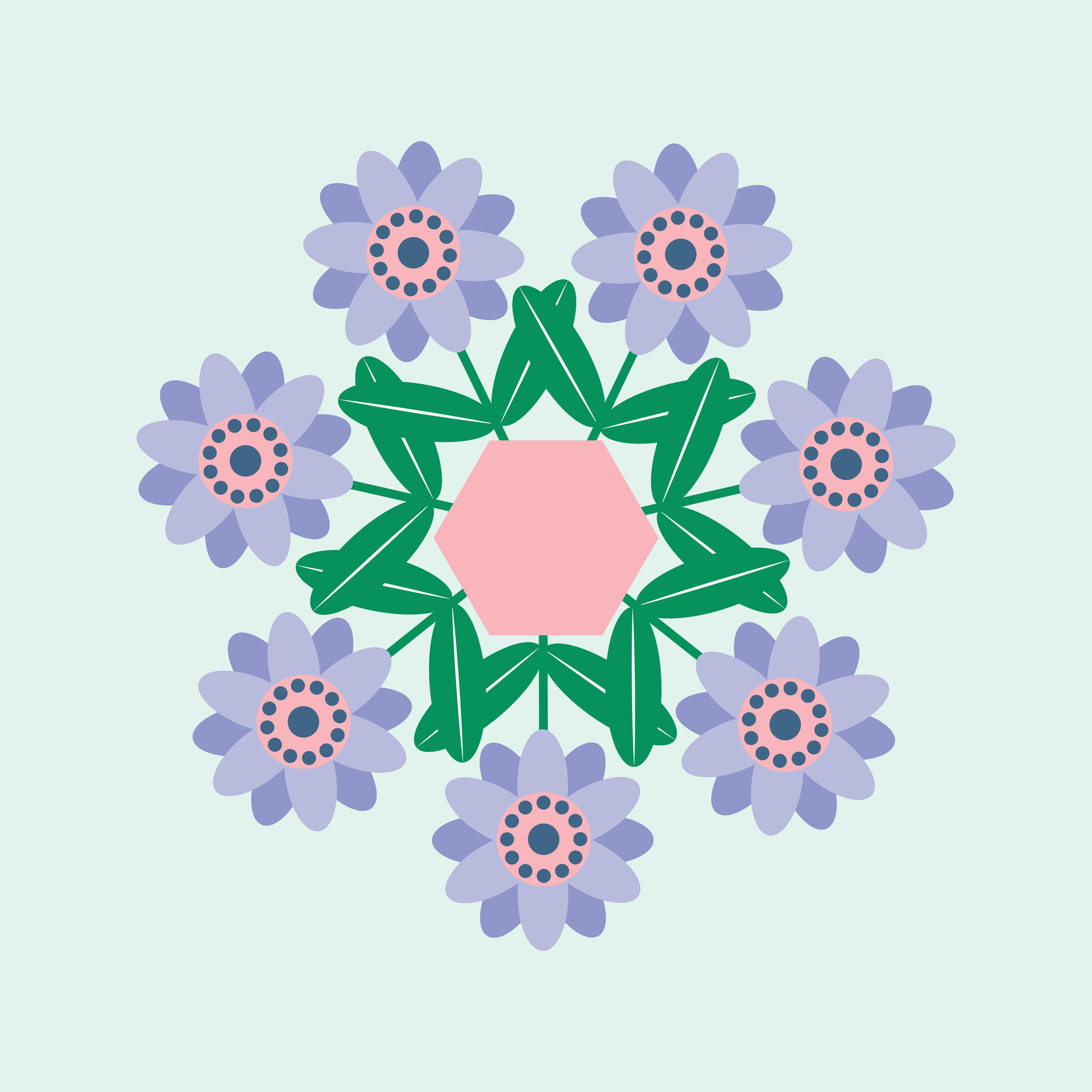 floral flower circle radial symmetry vector illustration 27232583