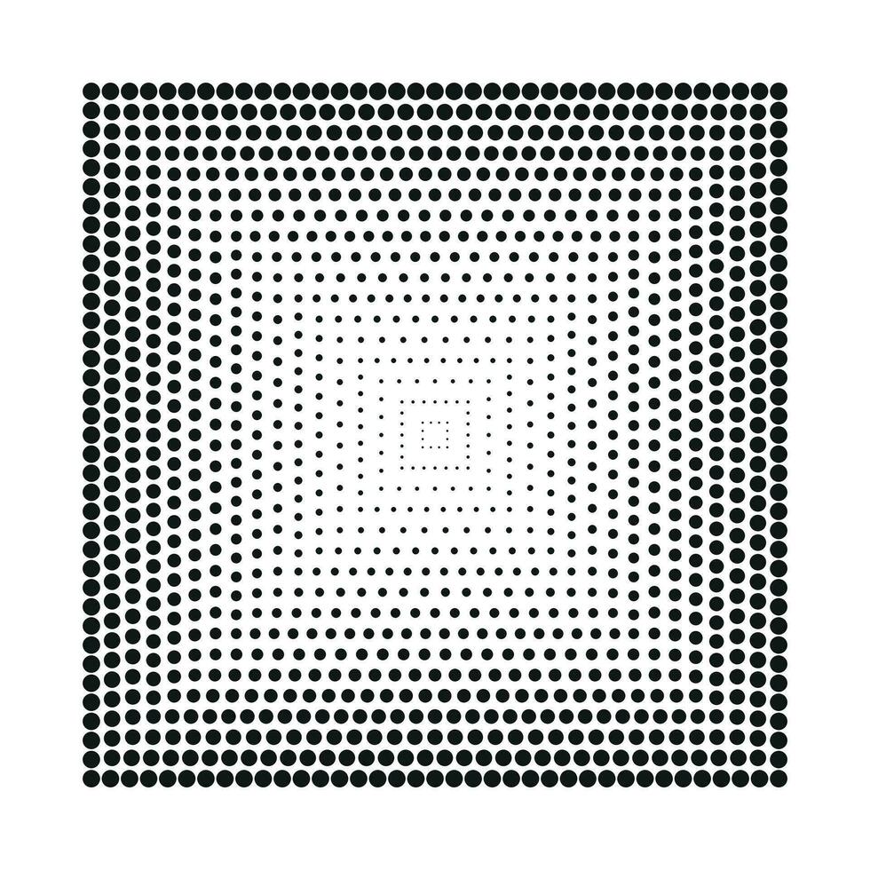 Halftone rectangles, halftone dots pattern. Vector halftone geometric dots.