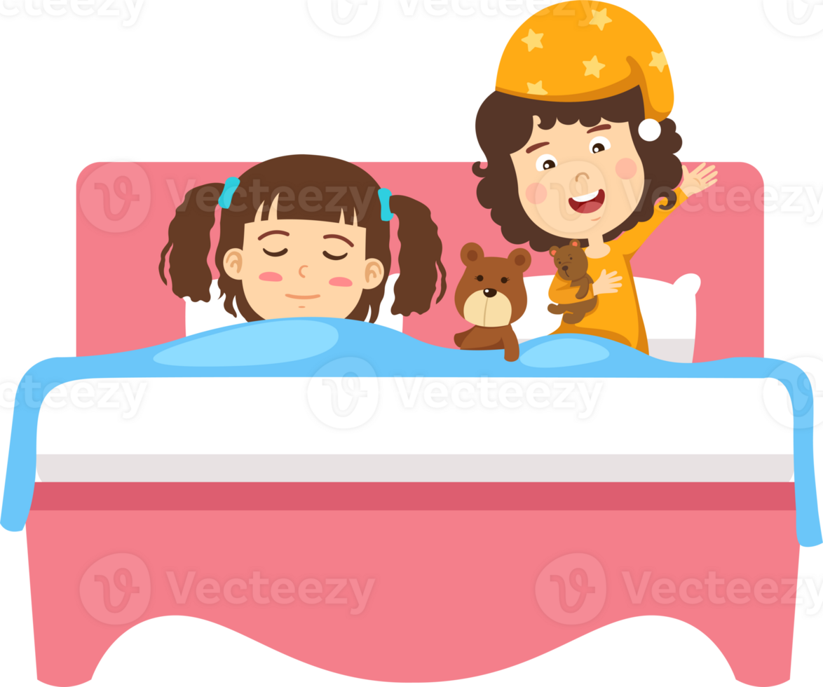 kid sleeping and waking up png