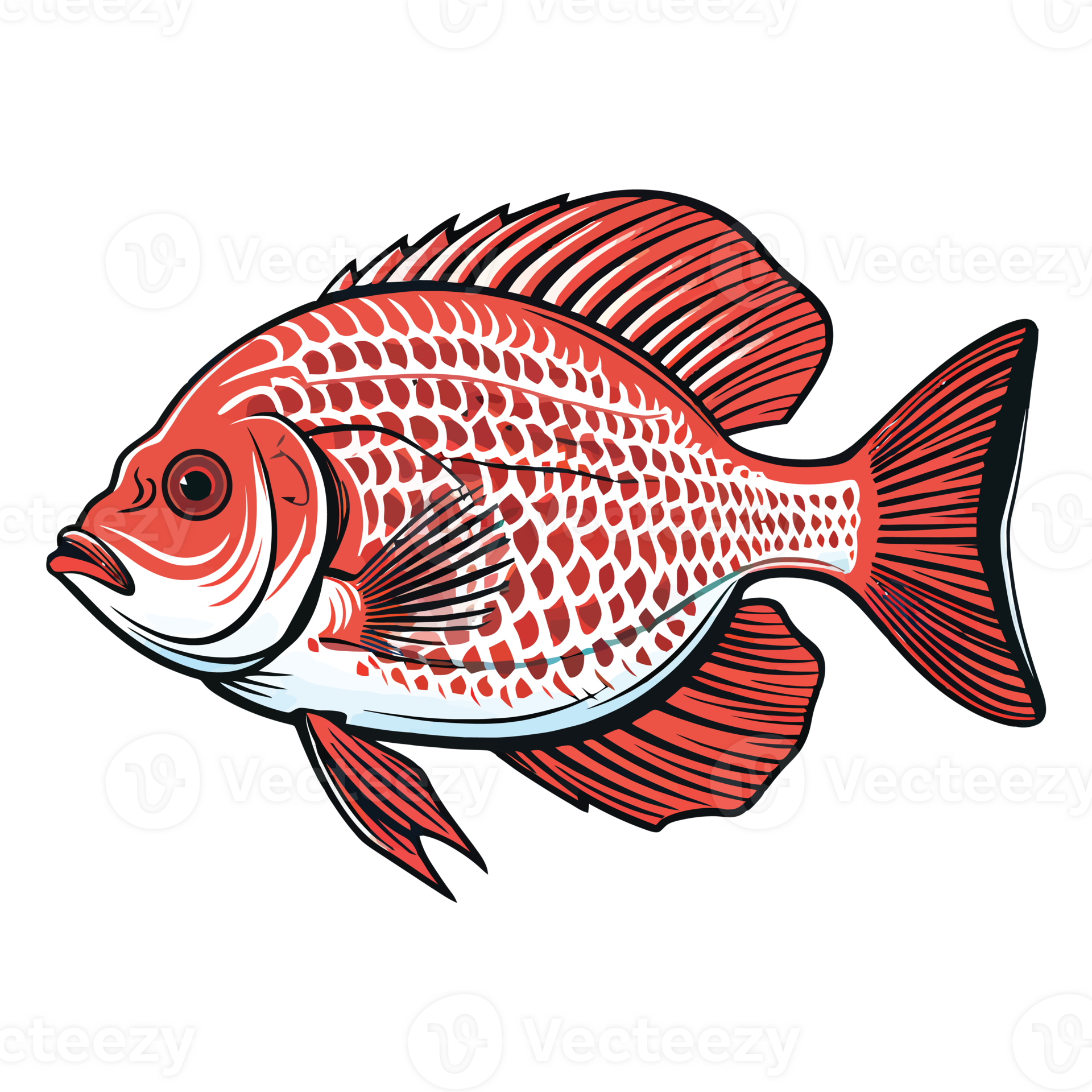 EyeCatching Aquatic Art Red Discus Fish Brought to Life in 2D