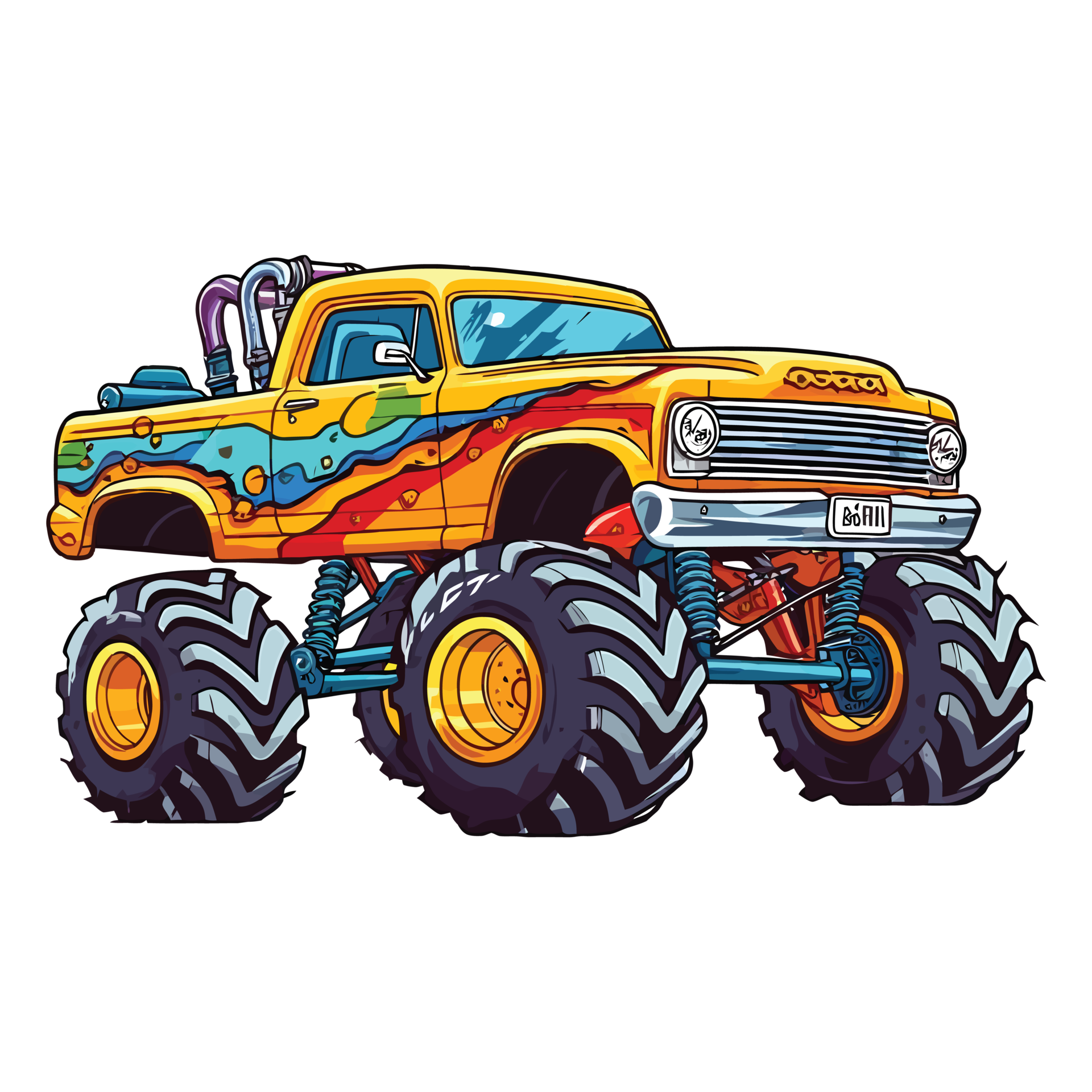 monster truck cartoon ai generate 25860247 PNG