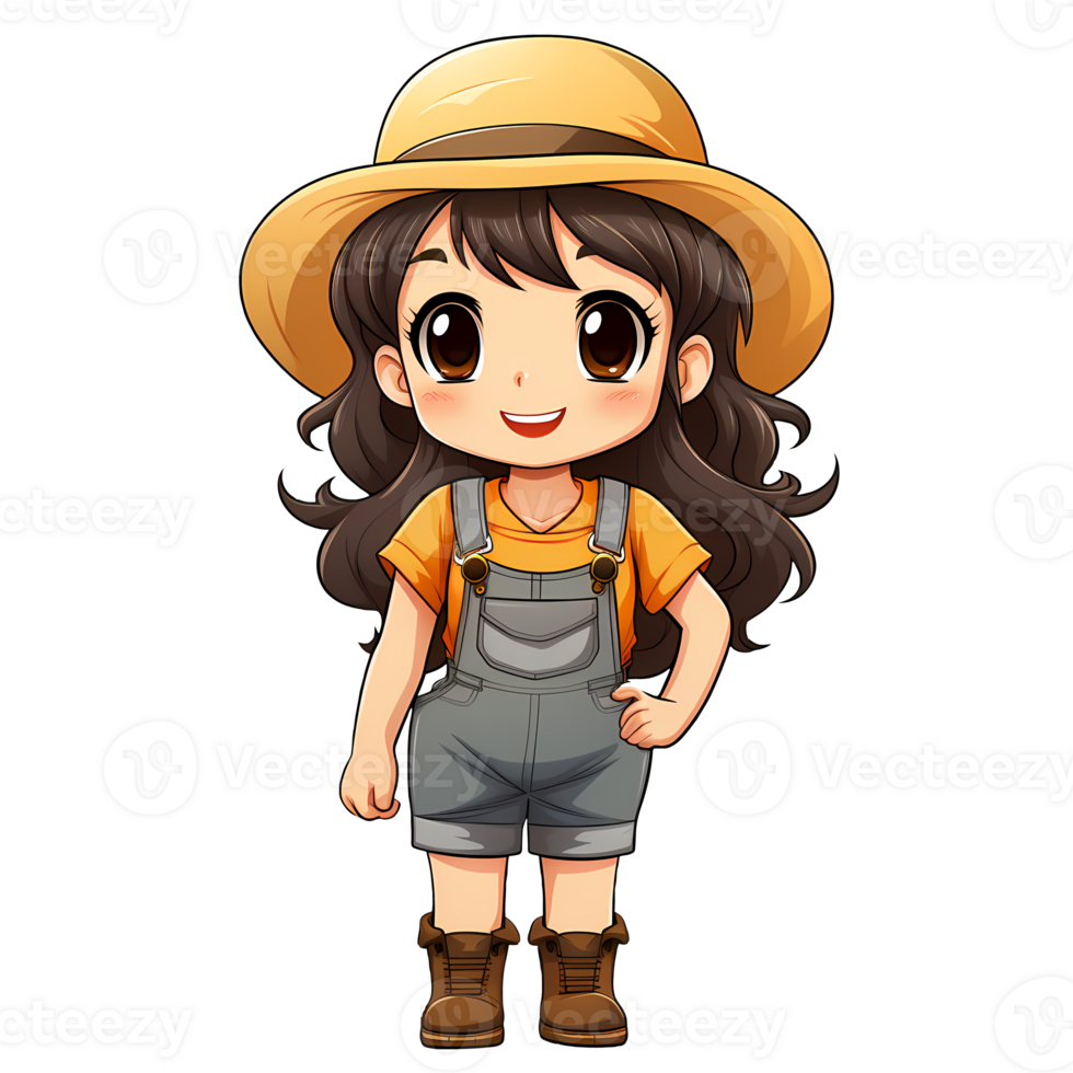 Cute Country Girl Clipart Illustration AI Generative 27235510 PNG