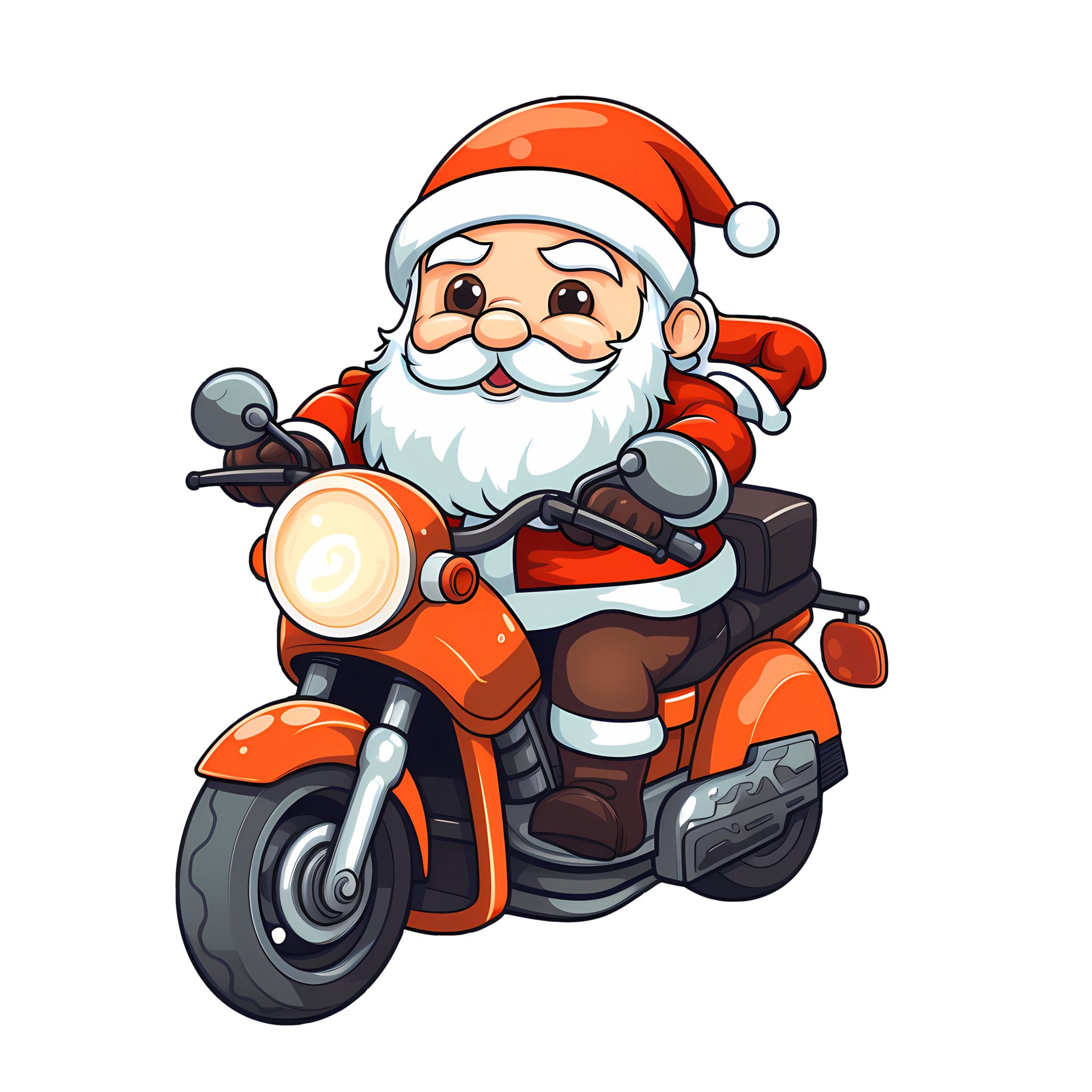 Santa Claus Riding Motorcycle Clipart AI Generative 27235711 PNG