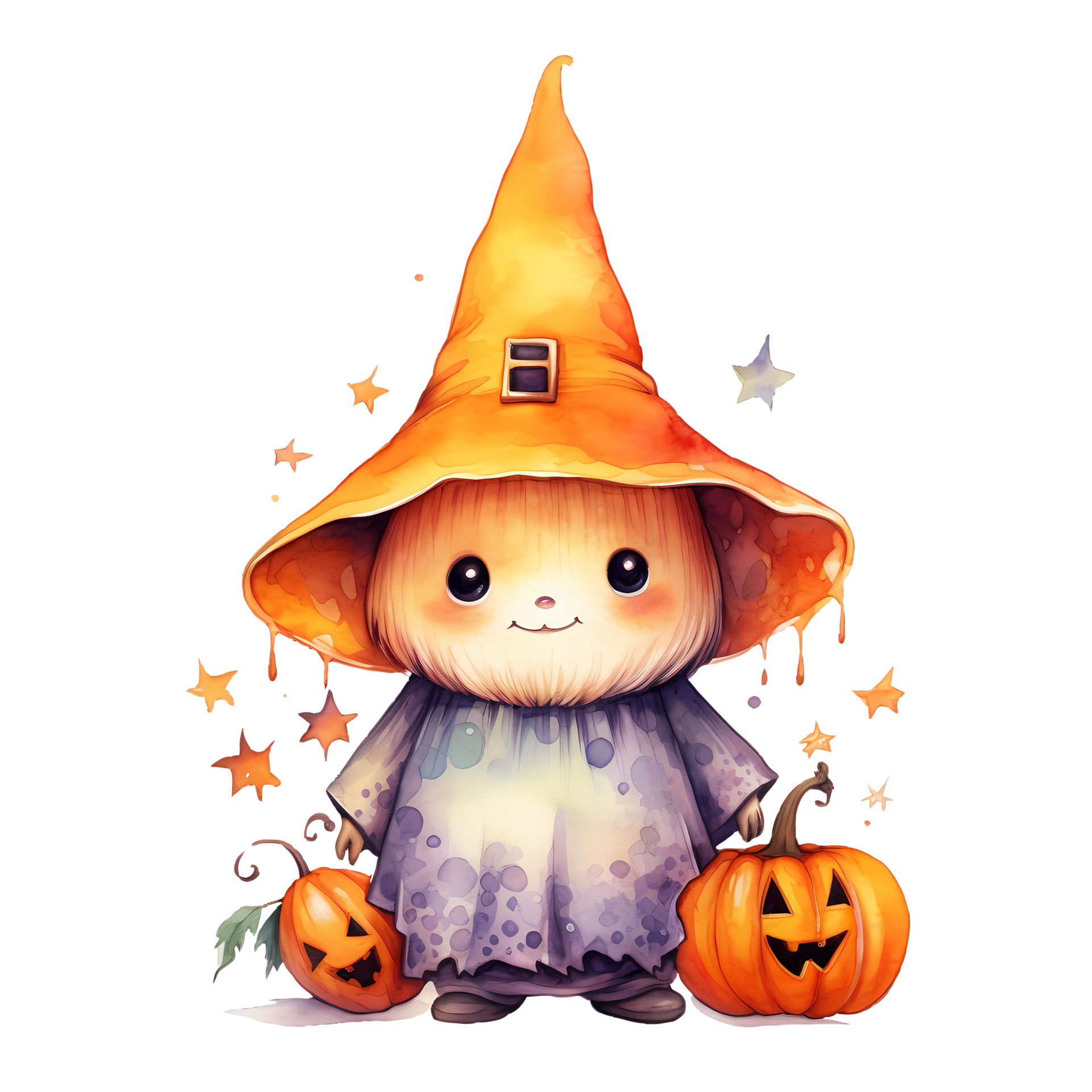 Cute Halloween Watercolor Clipart AI Generative 27235835 PNG