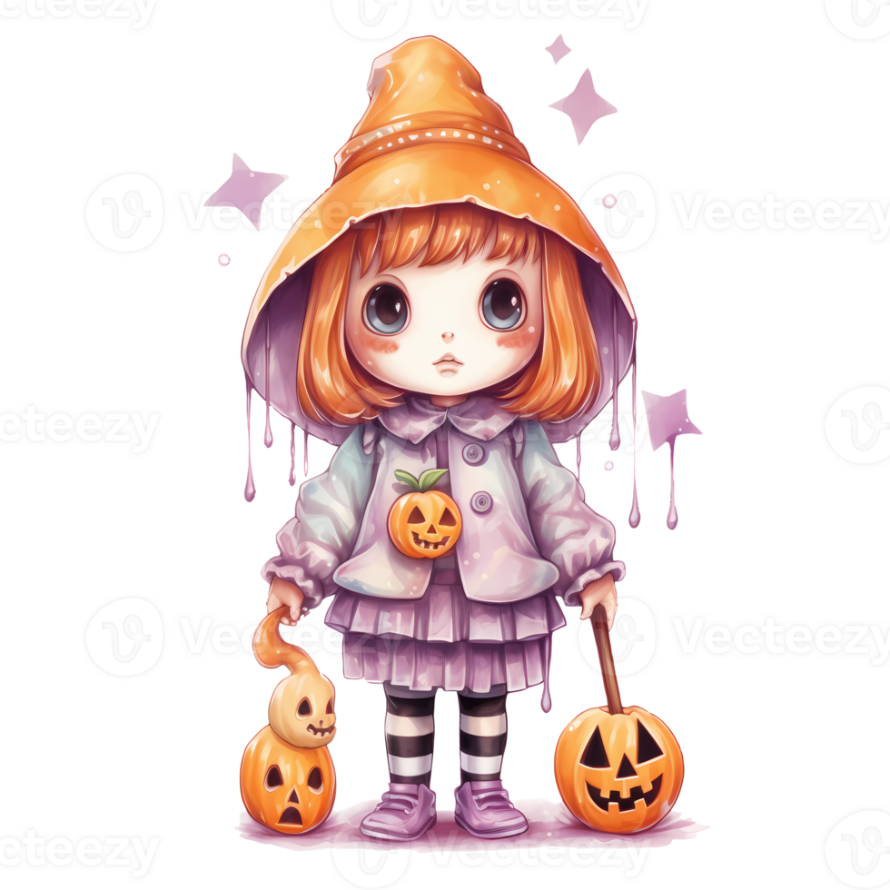 Cute Halloween Watercolor Clipart Ai Generative 27235855 Png Cute Halloween Watercolor Clipart Ai Generative 27235855 Png