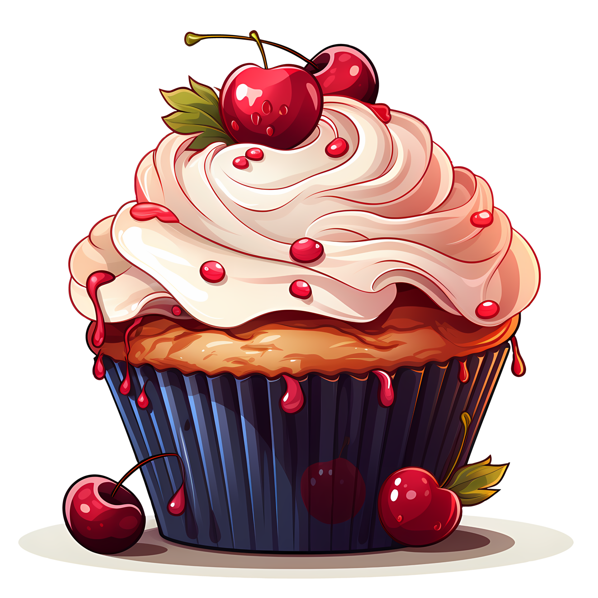 Fruit Cupcake Clipart Illustration AI Generative 27236743 PNG