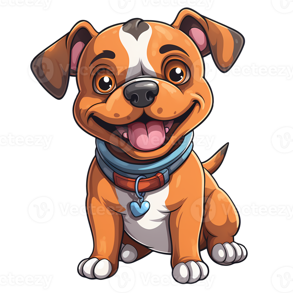 Cute American Bully Dog Clipart AI Generative 27237101 PNG