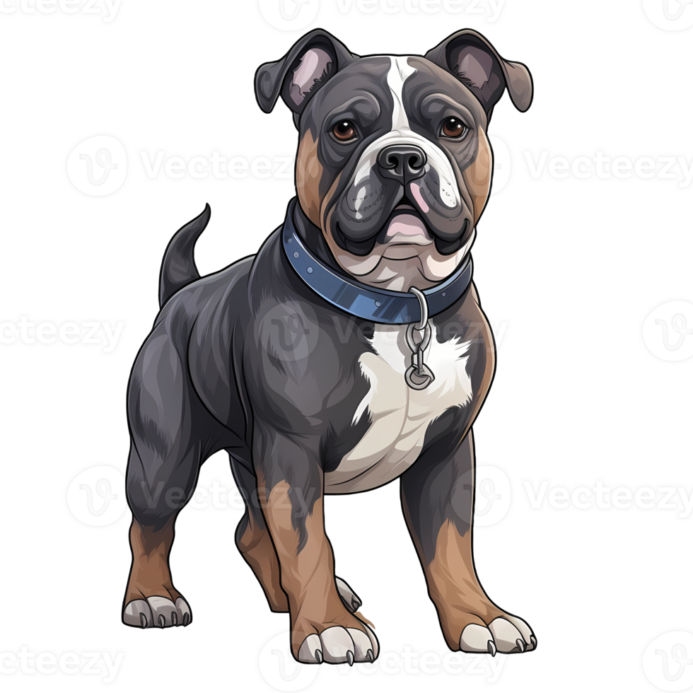 Cute American Bully Dog Clipart AI Generative 27237109 PNG