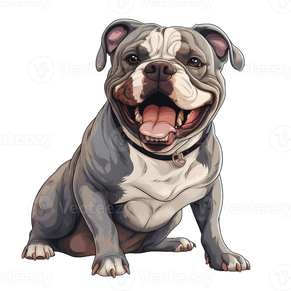 Cute American Bully Dog Clipart AI Generative 27237113 PNG