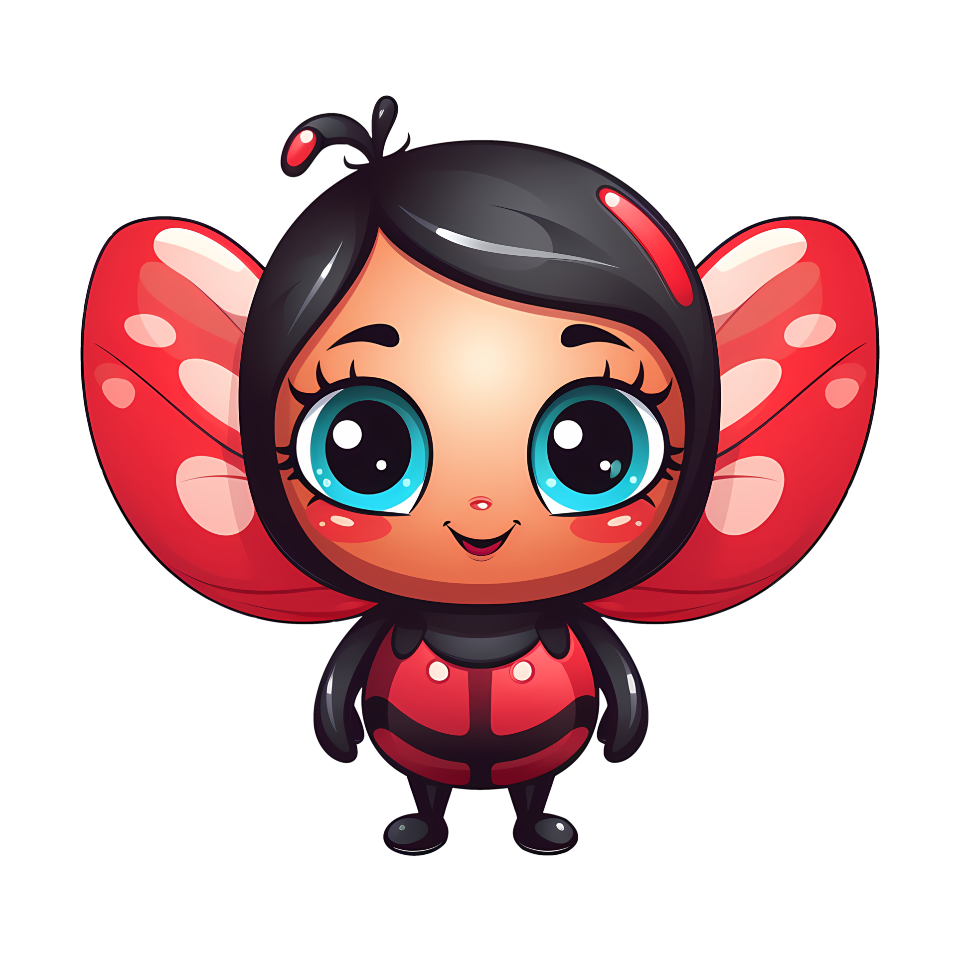 Lady Bug Cartoon PNG Clip Art Image​