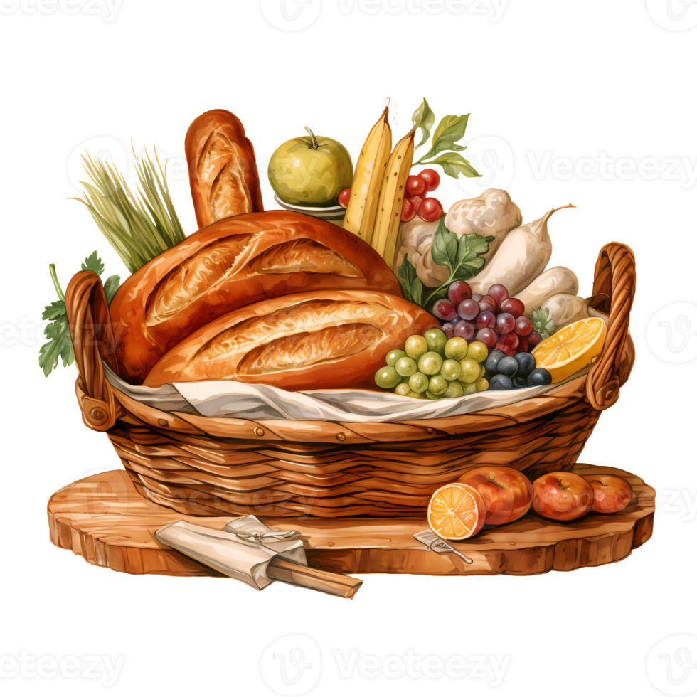 Bread Basket Bakery Clipart Illustration AI Generative 27237675 PNG