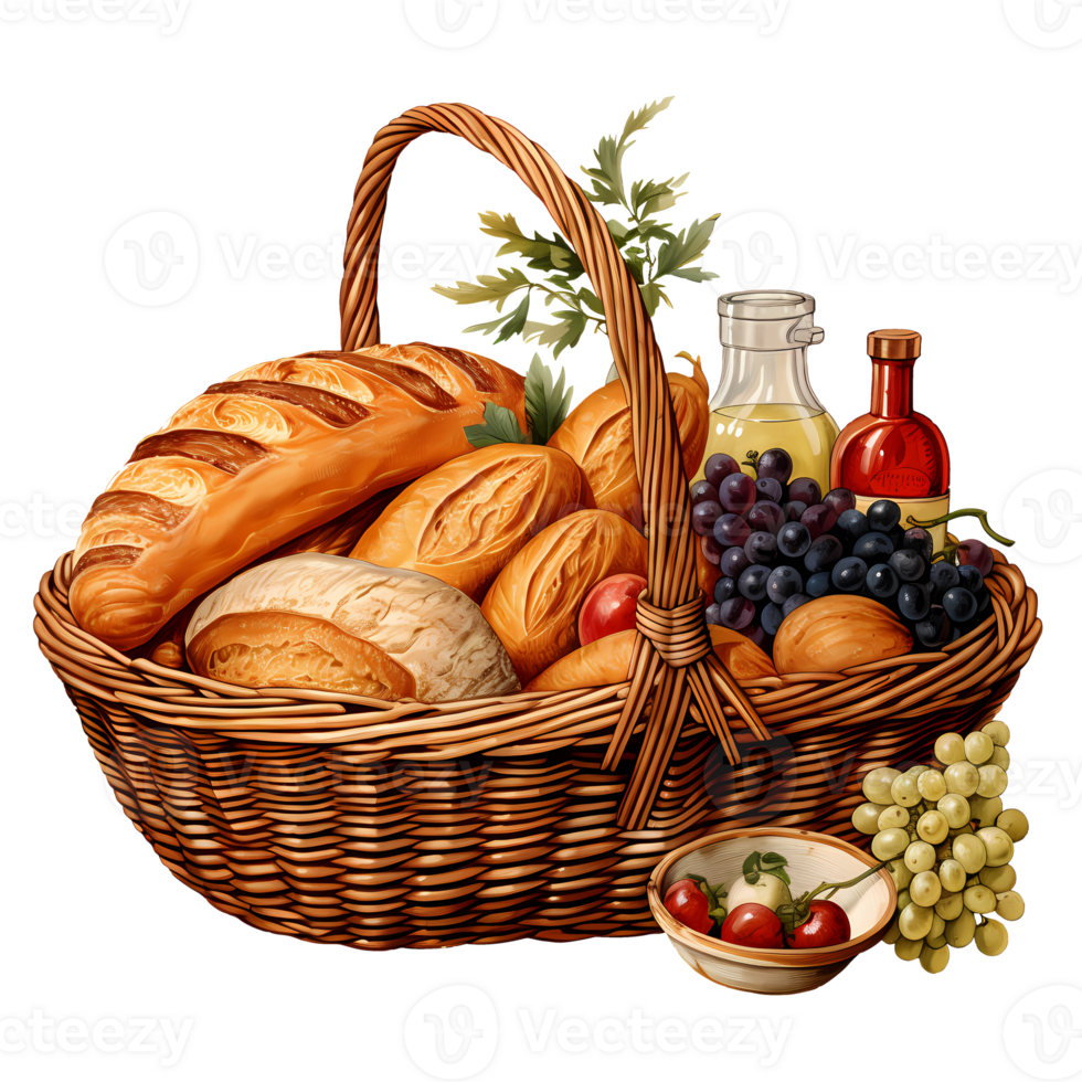 Bread Basket Bakery Clipart Illustration AI Generative 27237677 PNG