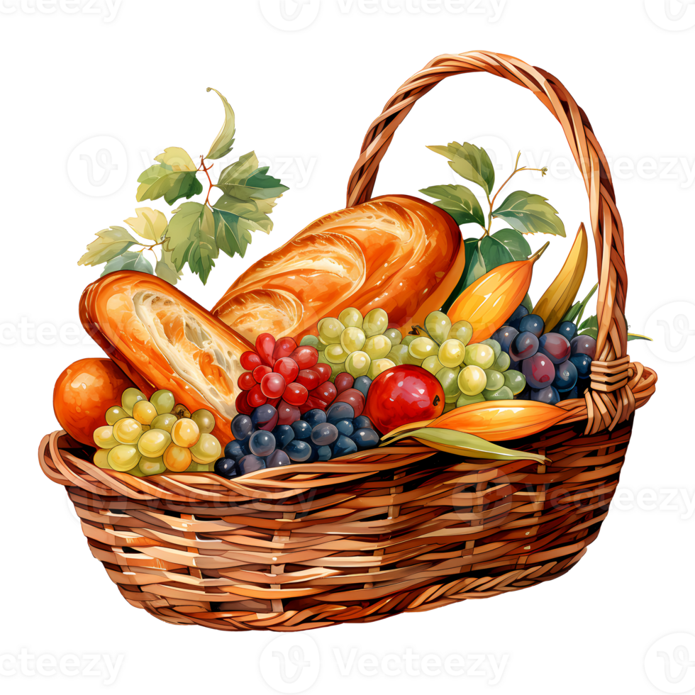 Bread Basket Bakery Clipart Illustration AI Generative 27237678 PNG
