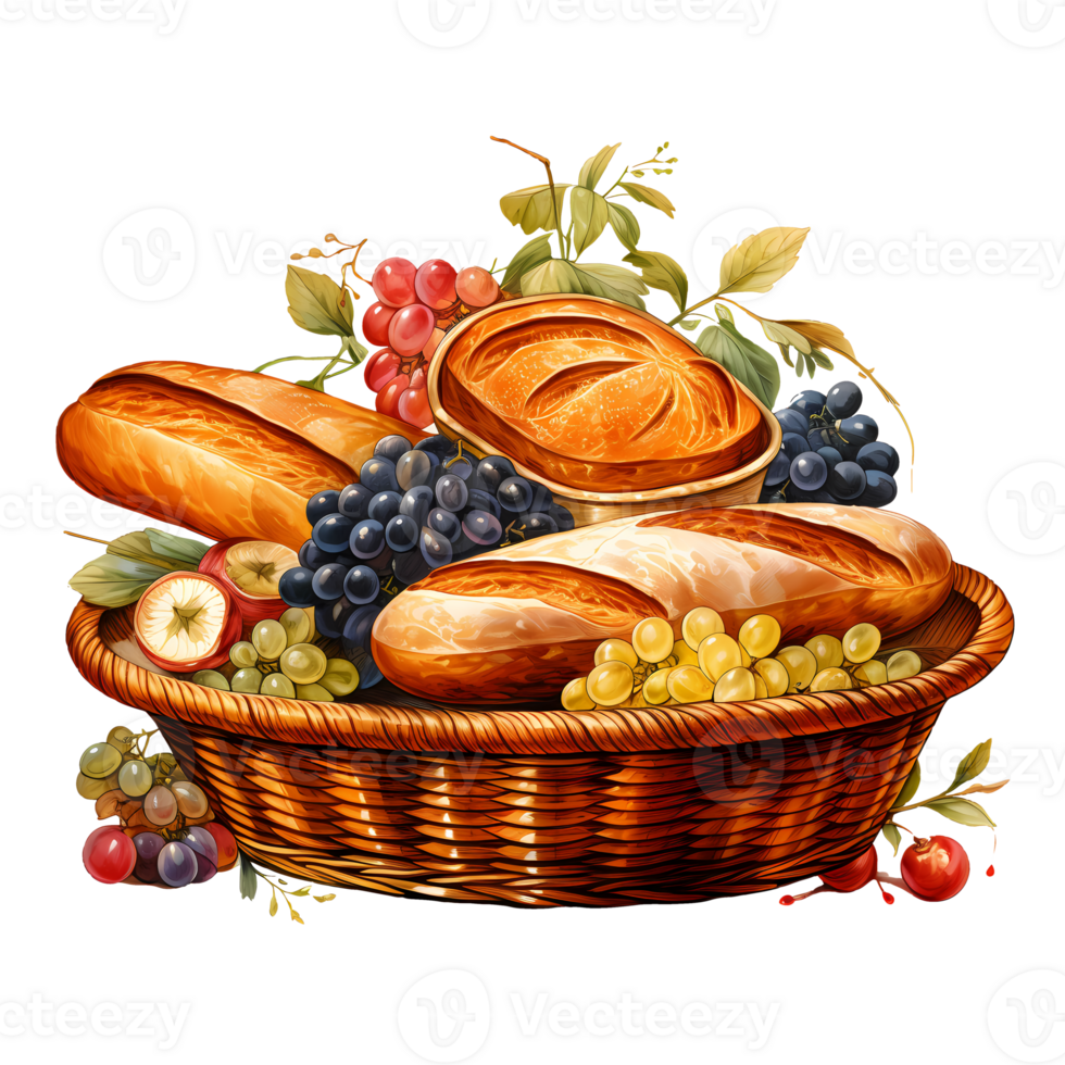 Bread Basket Bakery Clipart Illustration AI Generative 27237684 PNG
