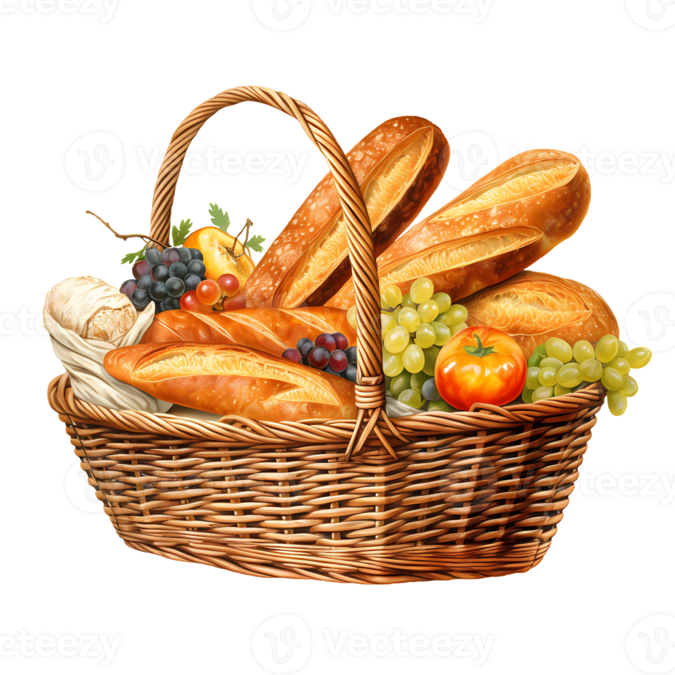 Bread Basket Bakery Clipart Illustration AI Generative 27237688 PNG