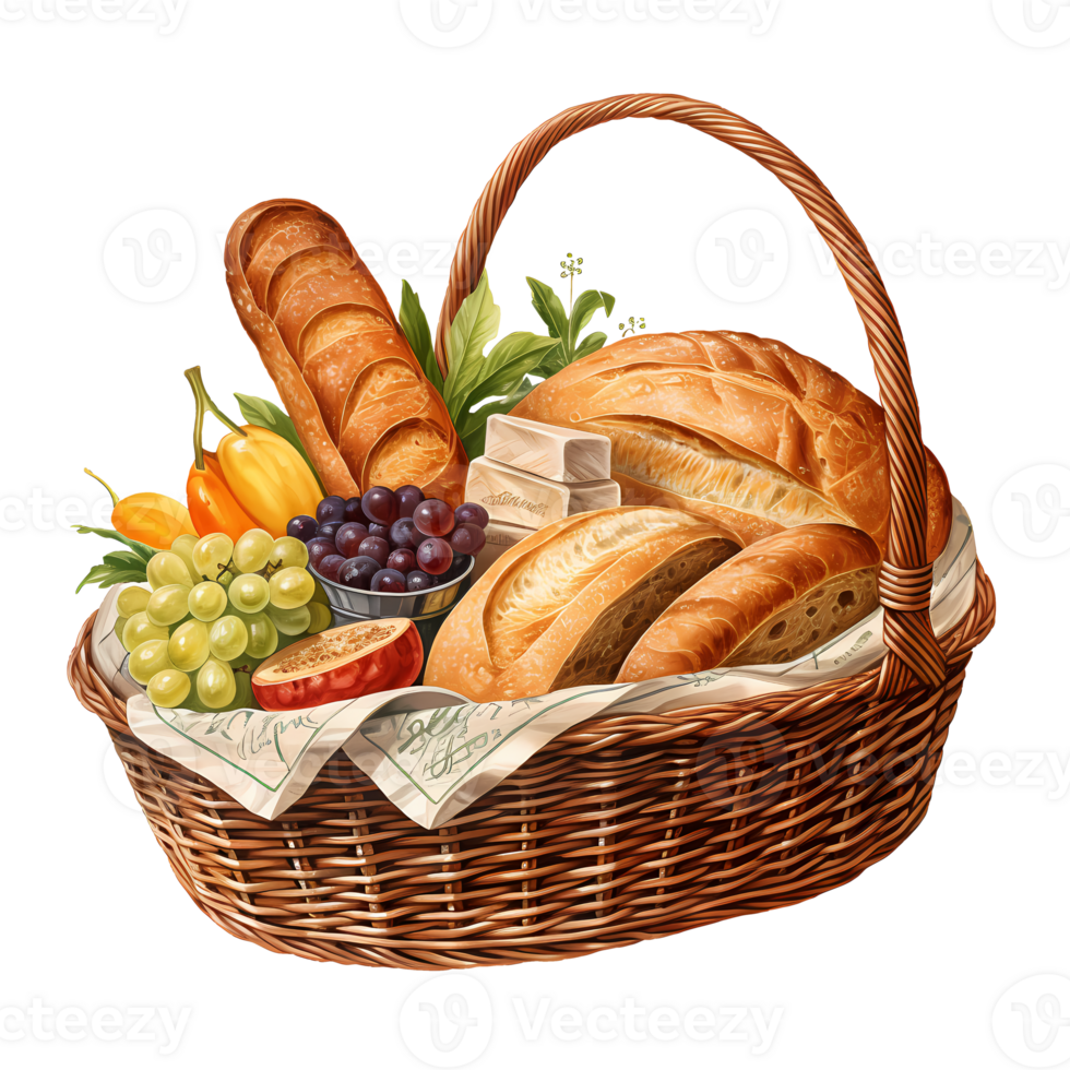 Bread Basket Bakery Clipart Illustration AI Generative 27237689 PNG