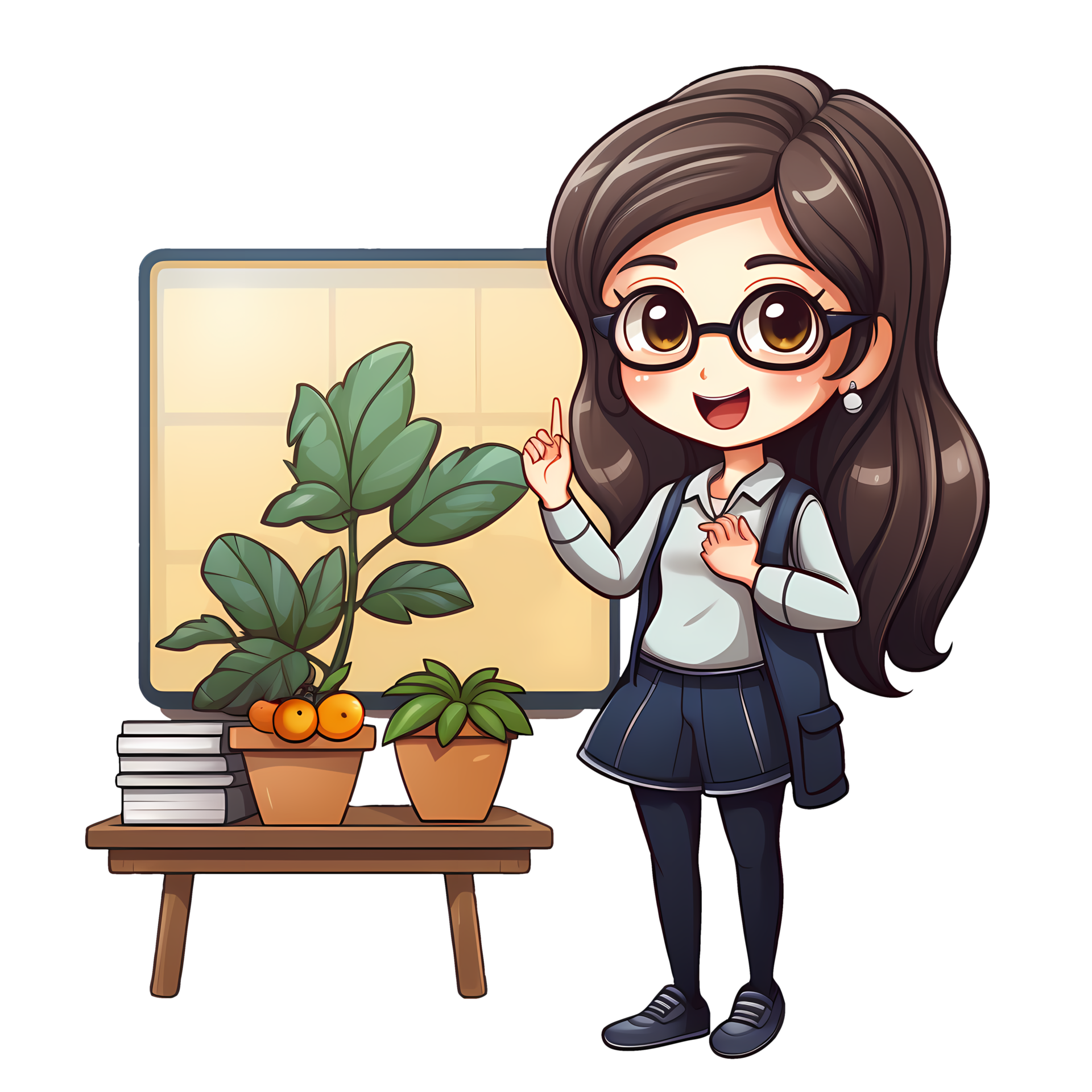 cute-teacher-back-to-school-clipart-ai-generative-27237879-png