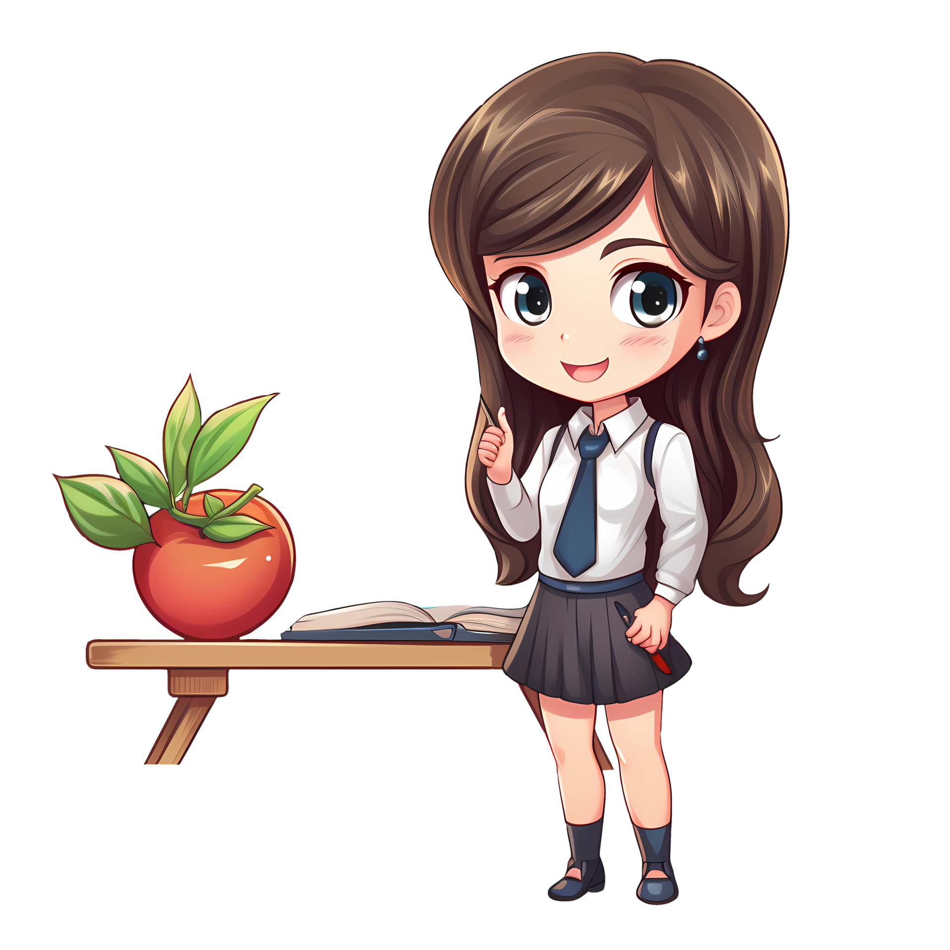 cute-teacher-back-to-school-clipart-ai-generative-27237880-png