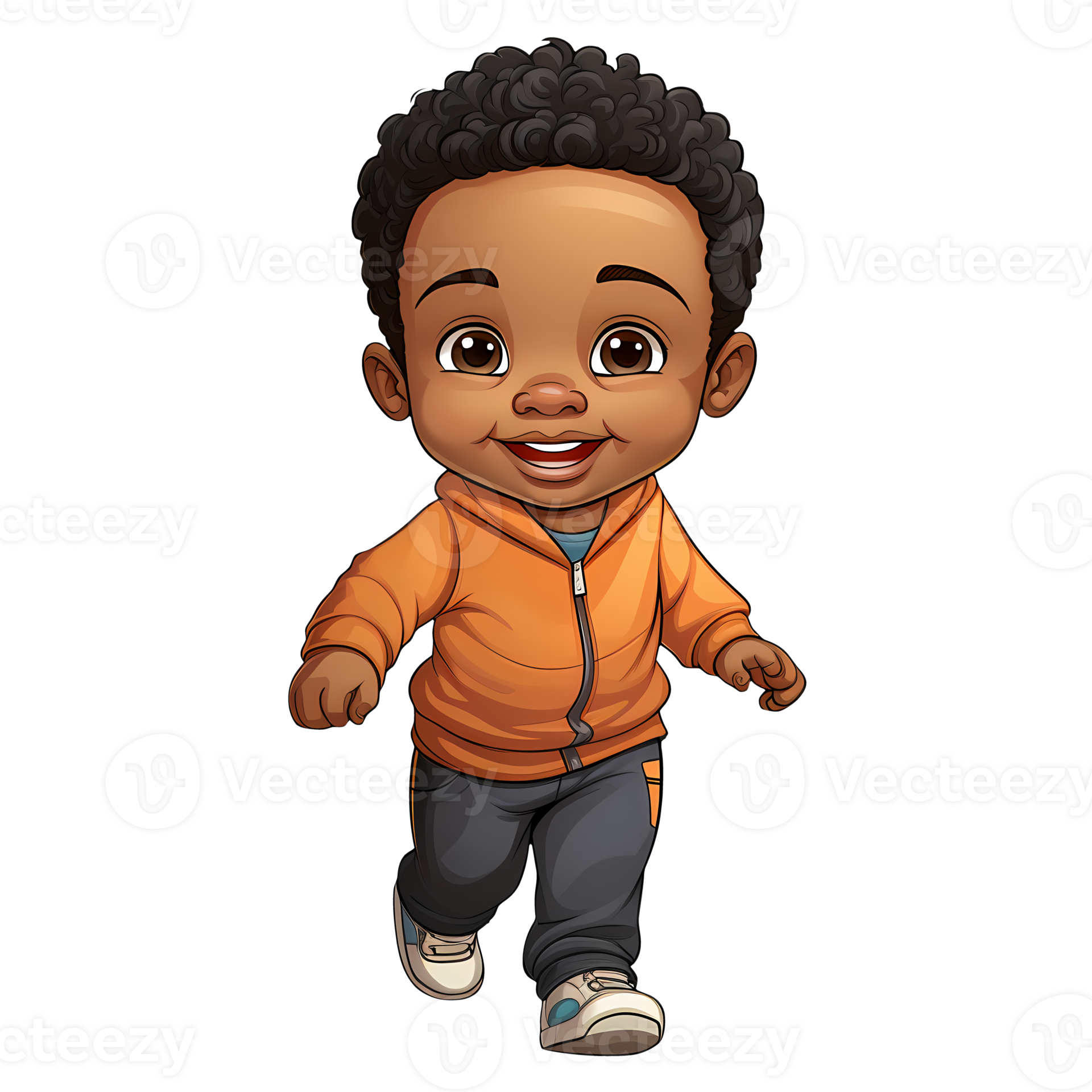 Cute black baby boy clipart illustration ai generative 27238132 png