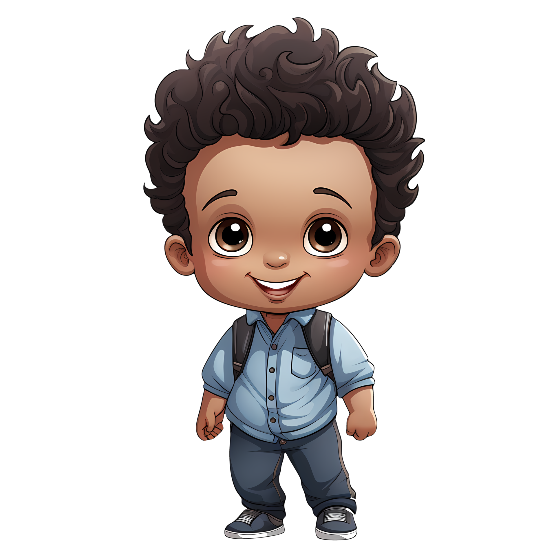 Cute black baby boy clipart illustration ai generative 27238135 png