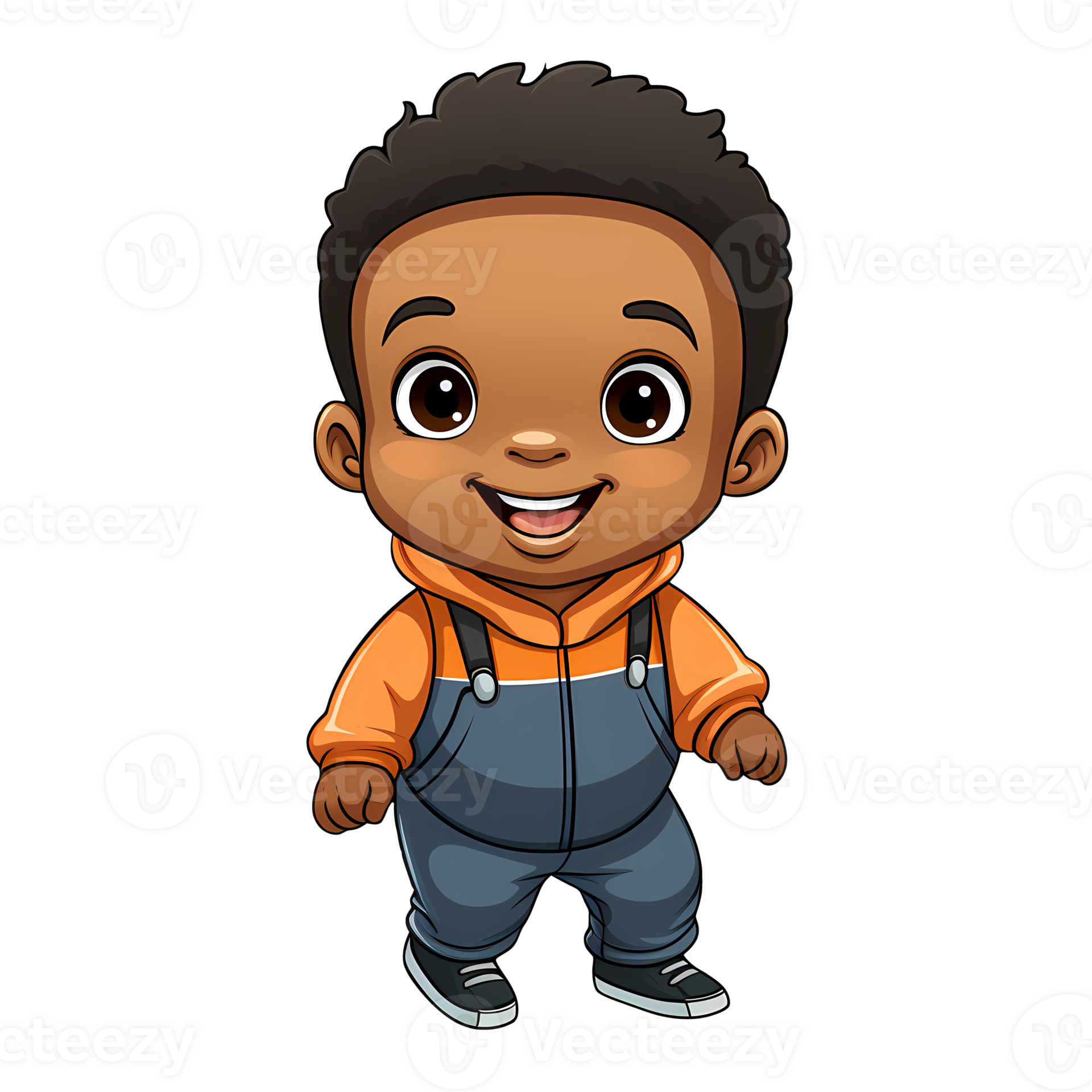 Cute black baby boy clipart illustration ai generative 27238138 png