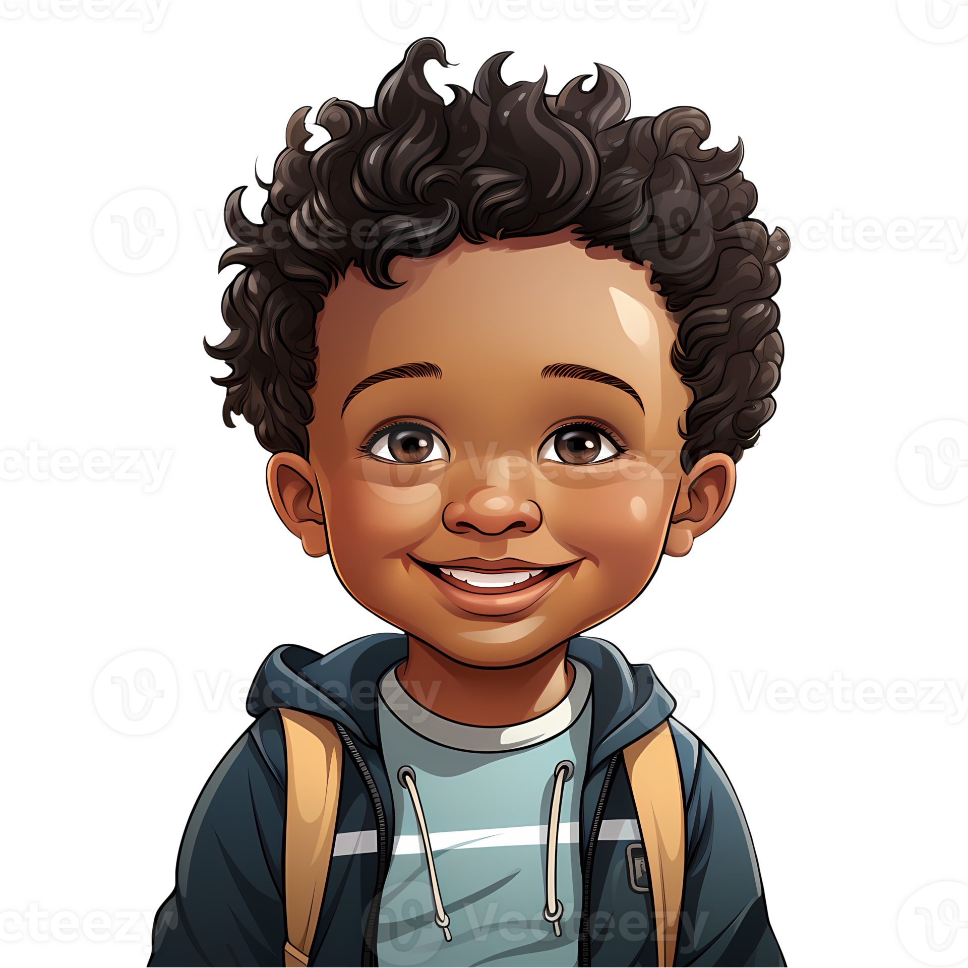 Cute black baby boy clipart illustration ai generative 27238145 png
