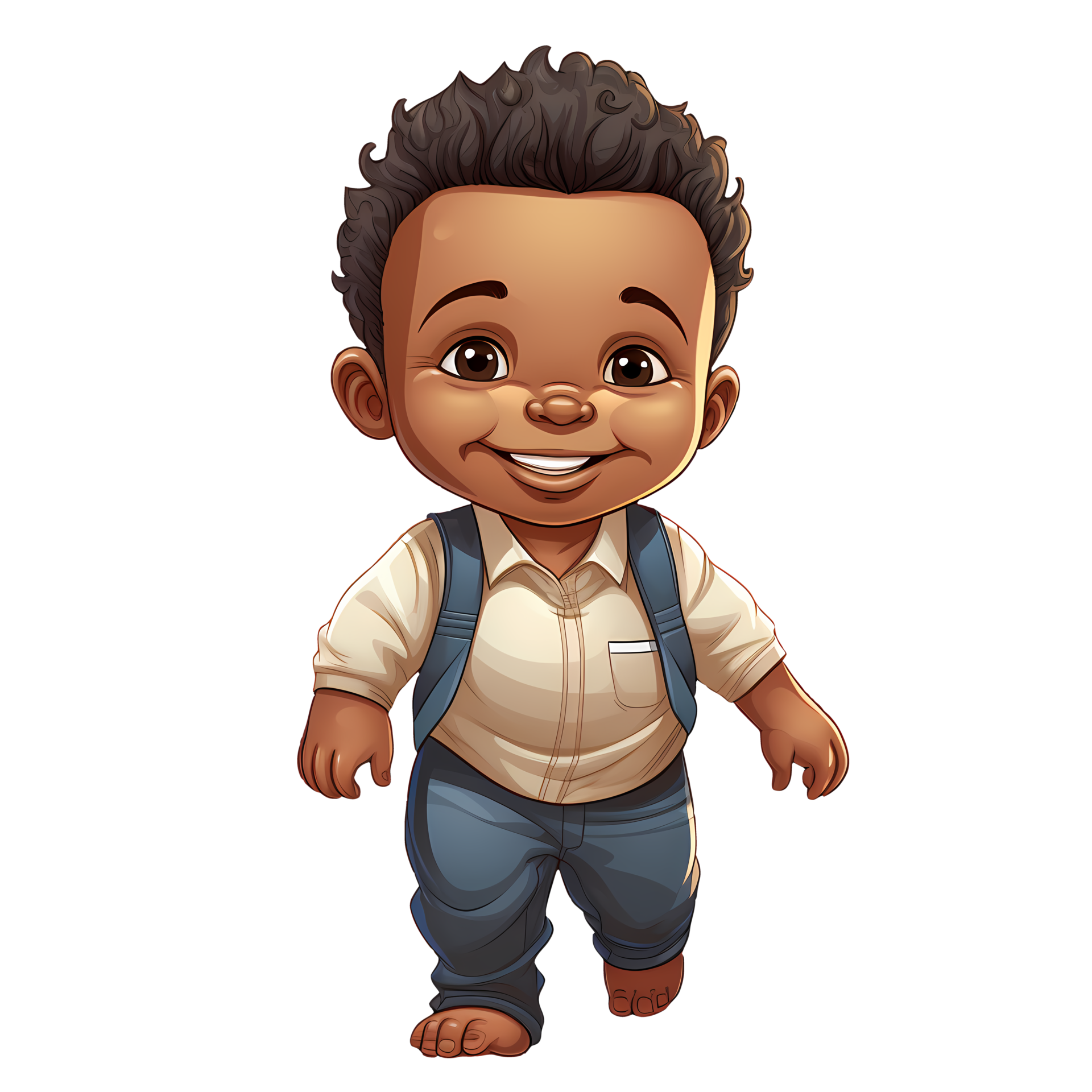 Cute black baby boy clipart illustration ai generative 27238147 png