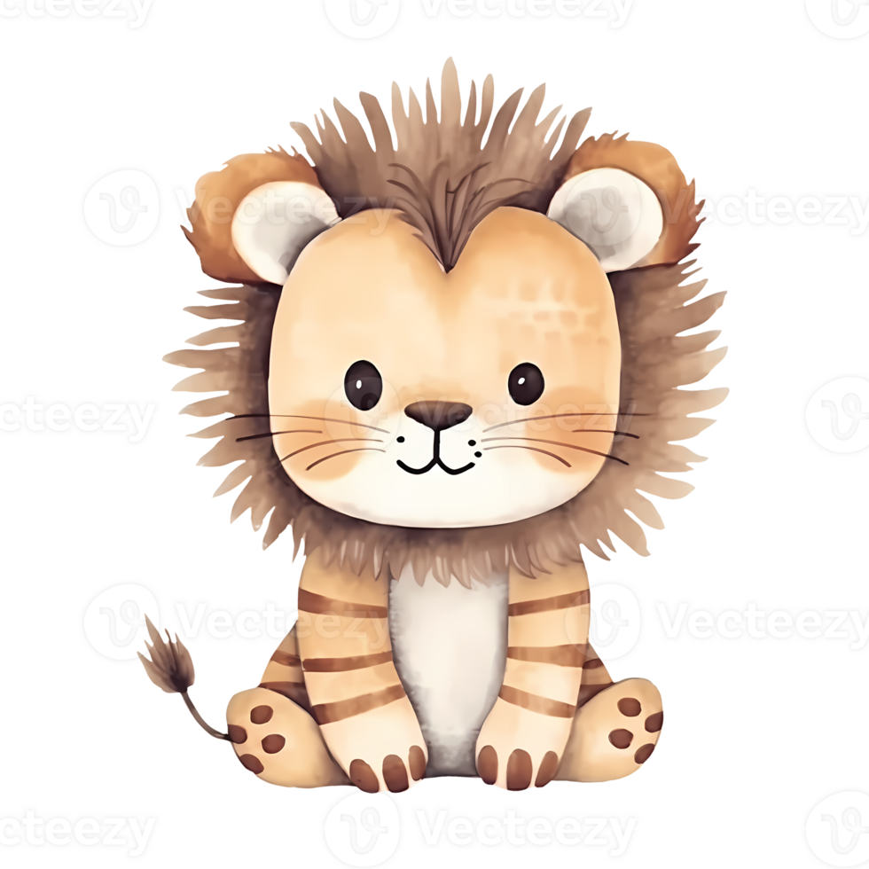 Cute Safari Baby Lion Clipart Illustration AI Generative 27238378 PNG