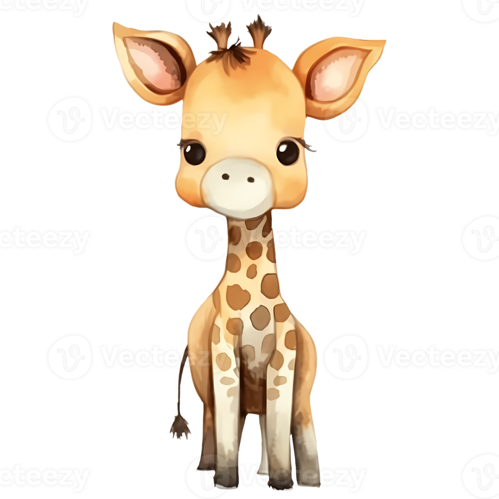 Cute Safari Baby Giraffe Clipart Illustration AI Generative 27238385 PNG