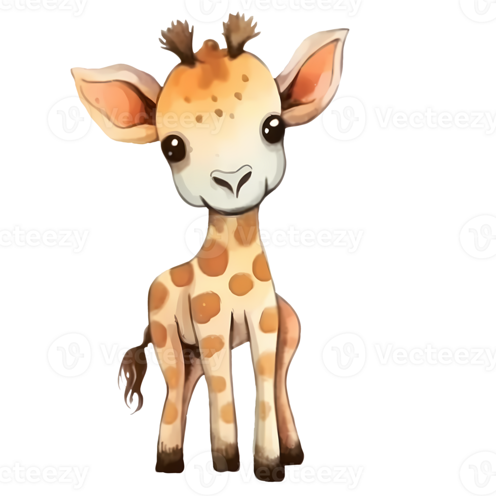 Cute Safari Baby Giraffe Clipart Illustration AI Generative 27238388 PNG