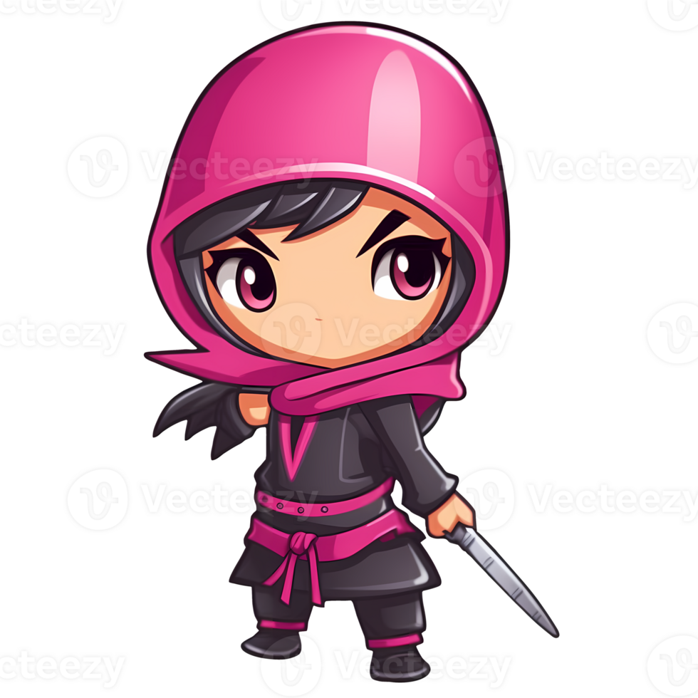 Cute Ninja Girl Clipart Illustration AI Generative 27238512 PNG