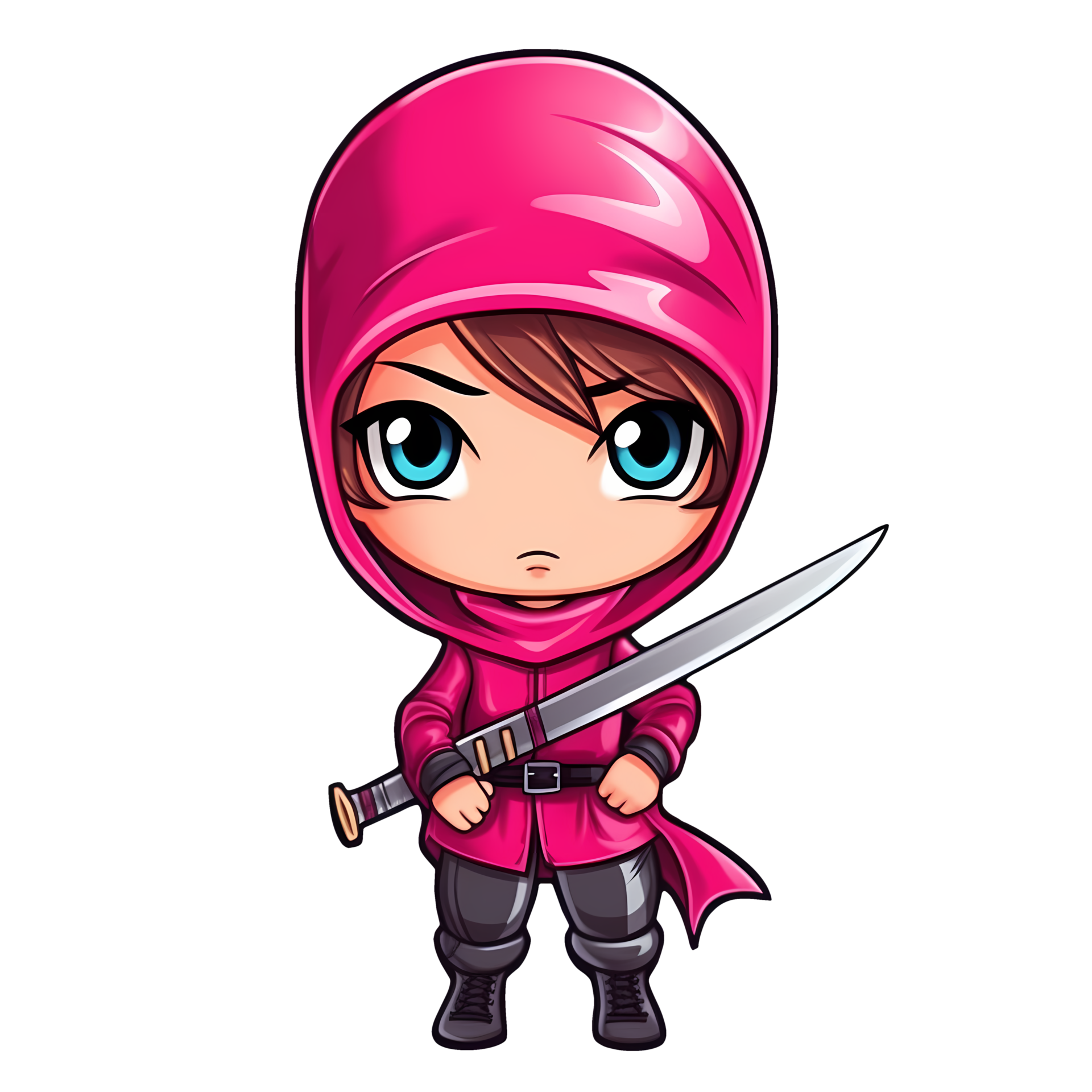 Cute Ninja Girl Clipart Illustration AI Generative 27238514 PNG