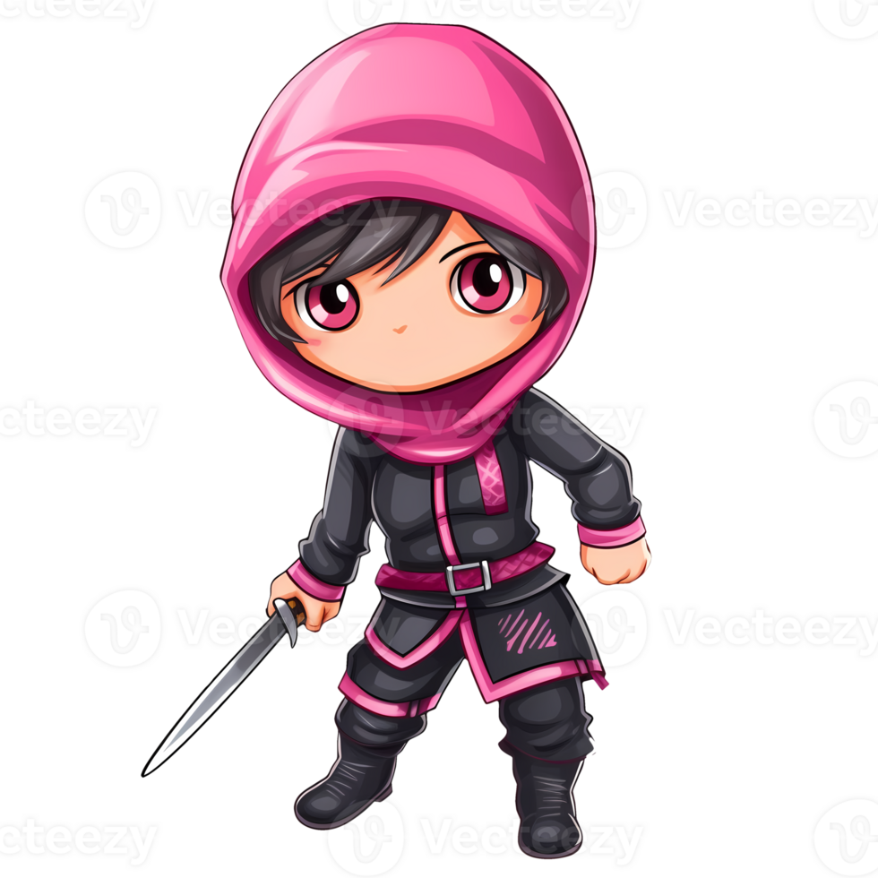 Cute Ninja Girl Clipart Illustration AI Generative 27238518 PNG