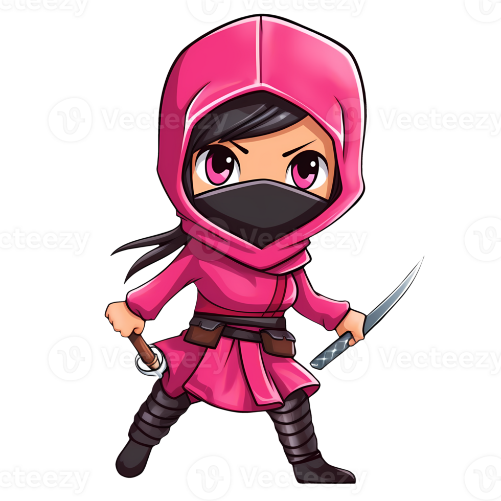 Cute Ninja Girl Clipart Illustration AI Generative 27238520 PNG